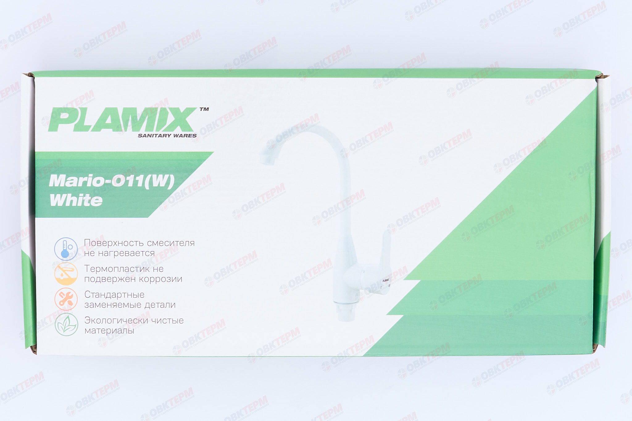 Смеситель д/кухни PLAMIX  Mario-11(W) White, (гайка, Ø35, без подводки) (20шт/ящ) - миниатюра №6