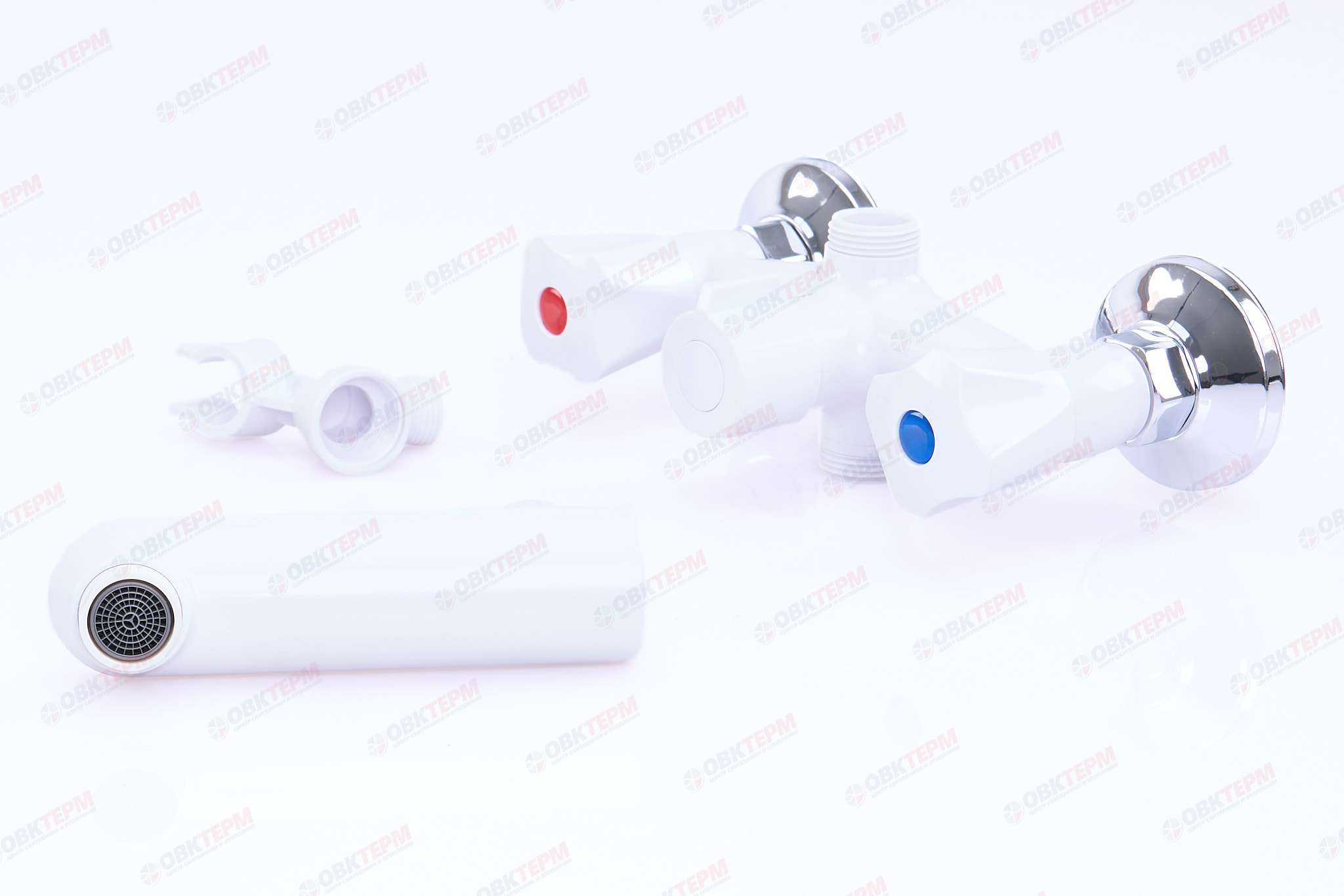Смеситель д/ванны PLAMIX Omega-142 White, короткий (без шланга и лейки) (20шт/ящ) - Изображение №3