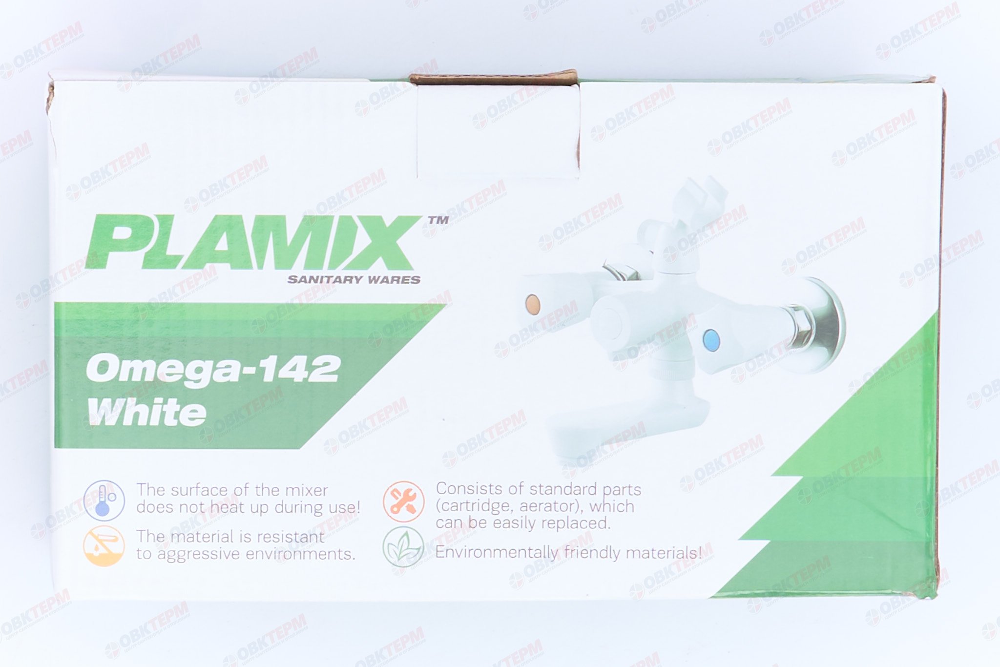 Смеситель д/ванны PLAMIX Omega-142 White, короткий (без шланга и лейки) (20шт/ящ) - миниатюра №6