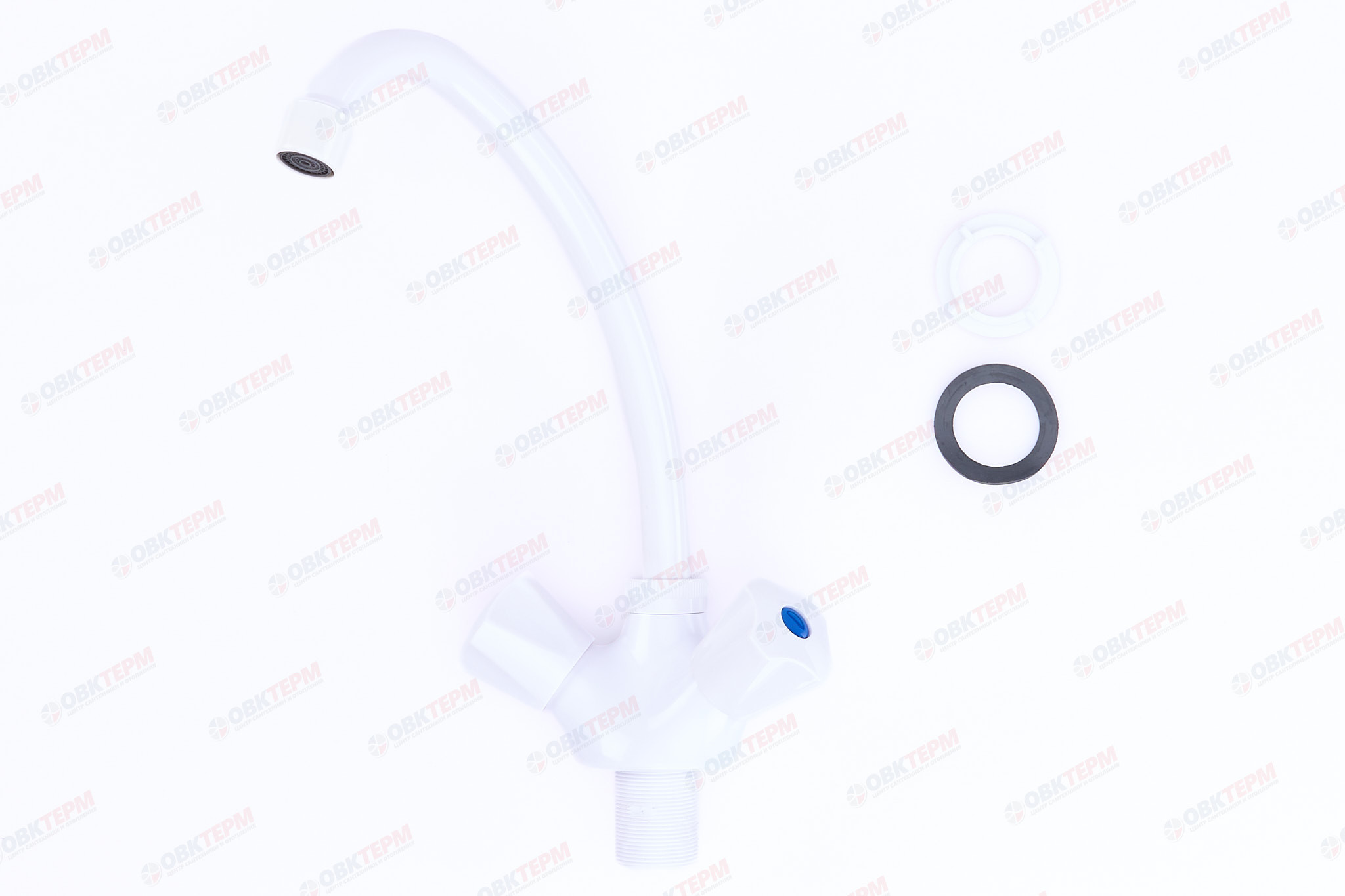 Смеситель д/кухни PLAMIX Omega-271 White, (гайка, без подводки) (20шт/ящ) - Изображение №2
