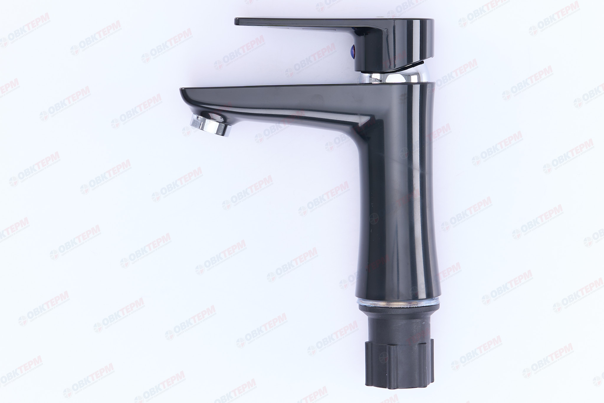 Смеситель д/умывальника PLAMIX Oscar-001 Black, (гайка, Ø35, без подводки) (30шт/ящ) - миниатюра №3