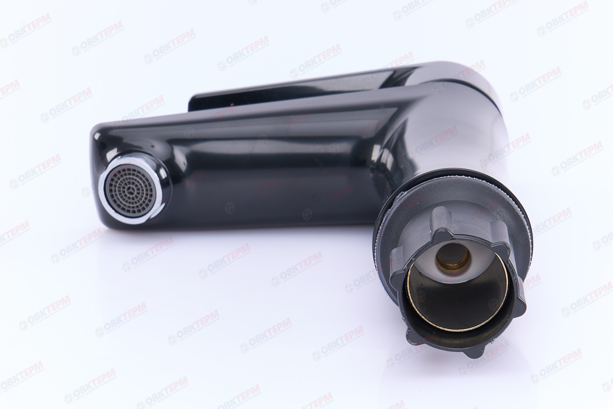 Смеситель д/умывальника PLAMIX Oscar-001 Black, (гайка, Ø35, без подводки) (30шт/ящ) - миниатюра №5