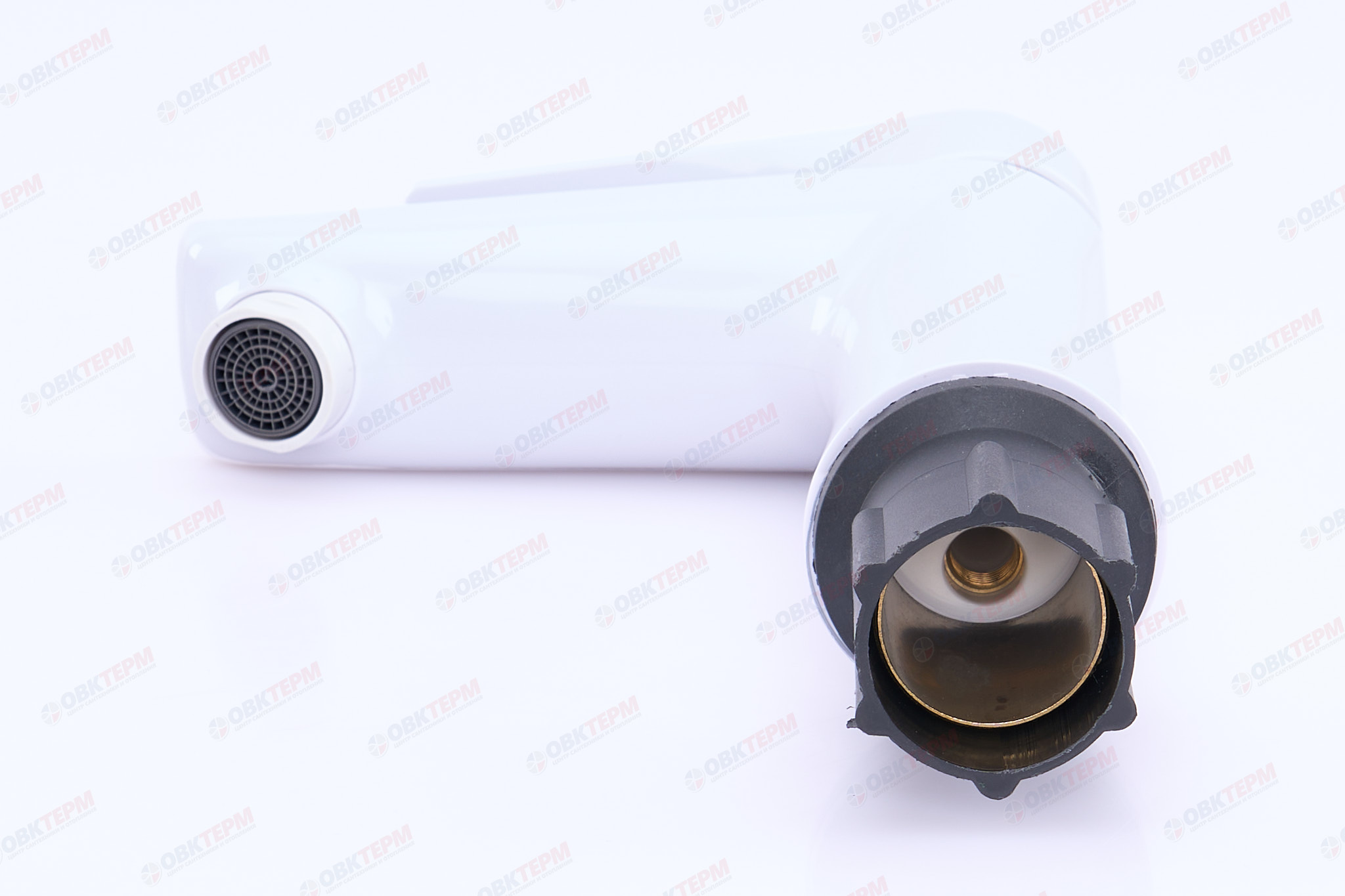 Смеситель для умывальника, PLAMIX Oscar-001(W) White, (гайка, Ø35, без подводки) (30шт/ящ) - Изображение №5