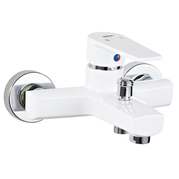 я РАСПРОДАЖА Смеситель д/ванны, короткий, PLAMIX Oscar-009 White (без шланга и лейки) (24шт/ящ) - Изображение №1