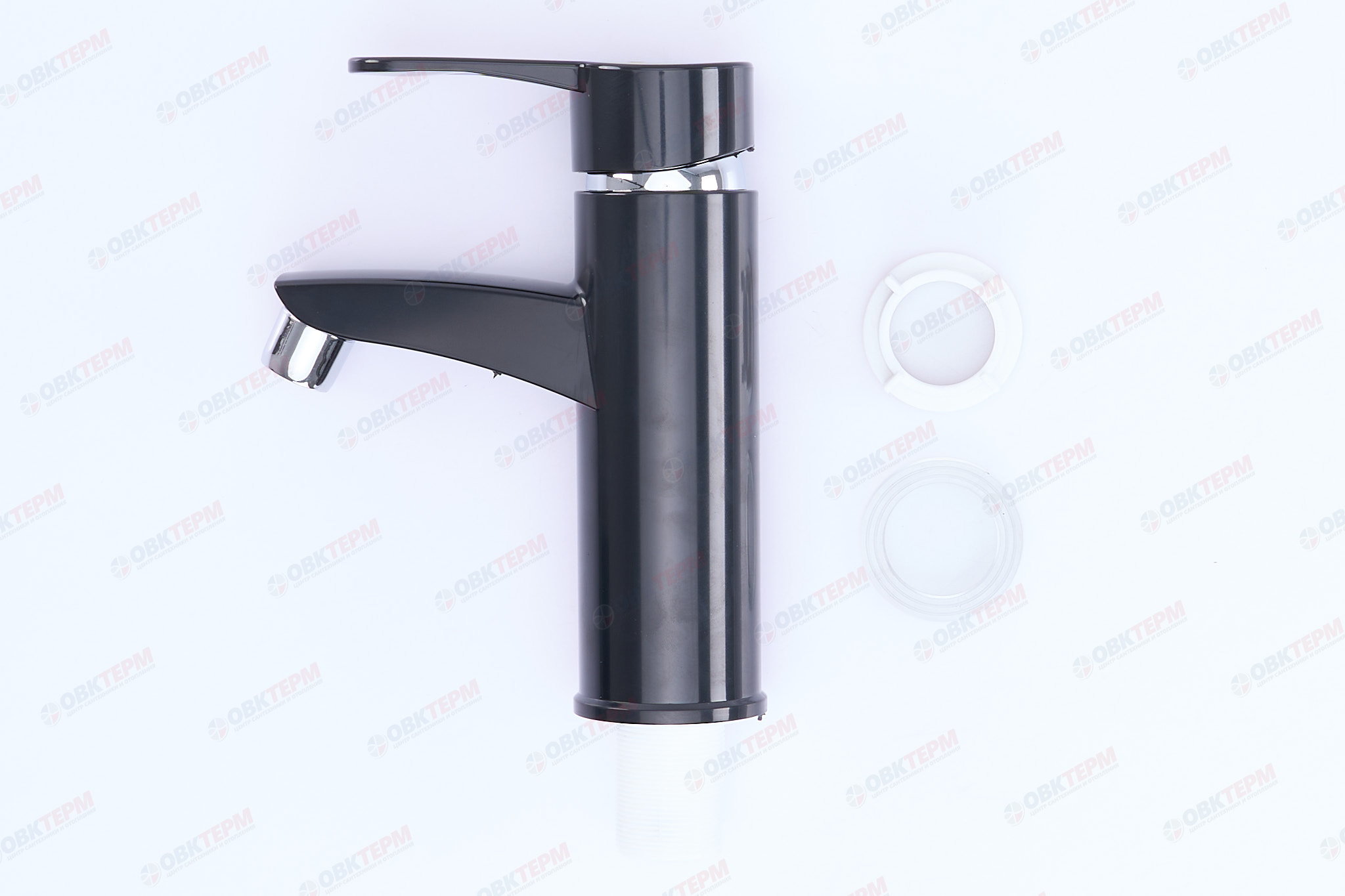 Смеситель для умывальника, PLAMIX Sergio-001 Black, (гайка, Ø40, без подводки) (30шт/ящ) - Изображение №4