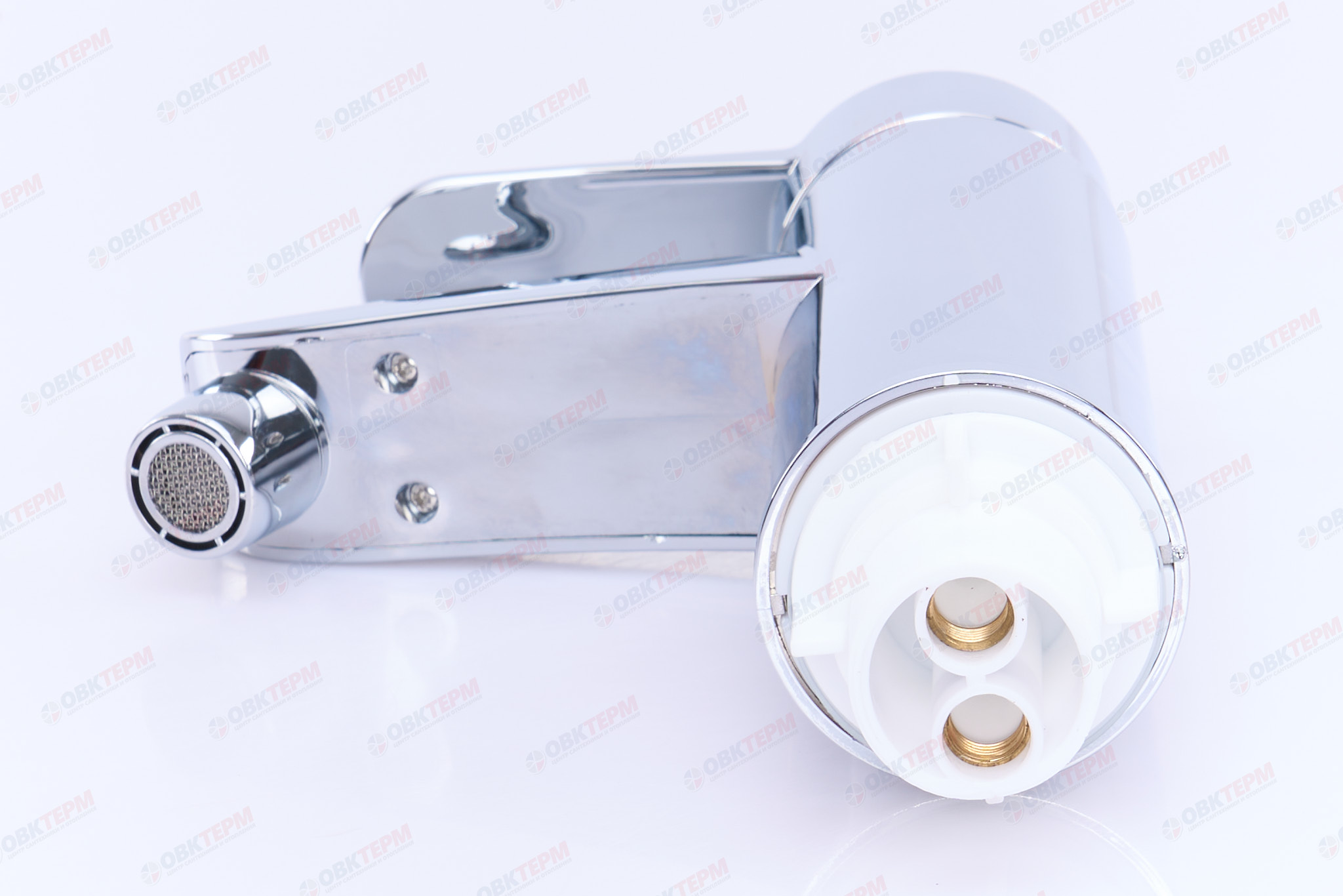 Смеситель д/умывальника PLAMIX Sergio-001 Chrome, (гайка, Ø40, без подводки) (30шт/ящ) - Изображение №5