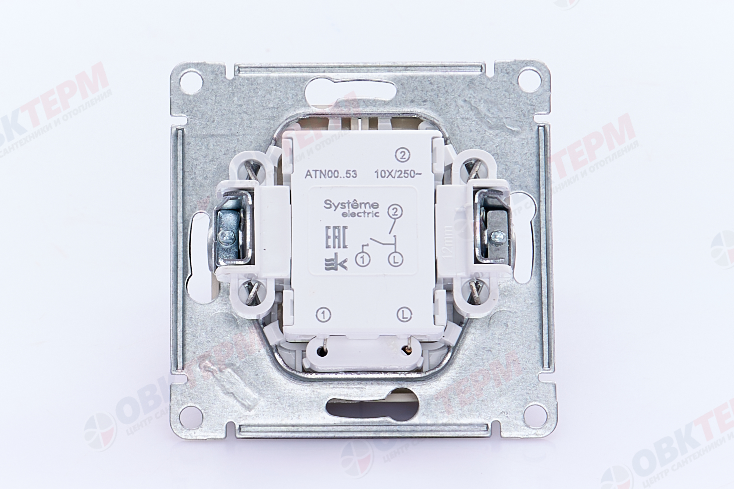 Выключатель 2-клавишный механизм с подсветкой сх.5 10АХ Алюминий AtlasDesign Systeme Electric - миниатюра №6