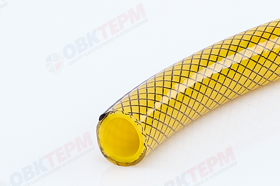 Шланг поливочный ПВХ "SLON" силикон желтый с черной полосой армир. 3-х слойный 3/4 (25 м) - Изображение №2