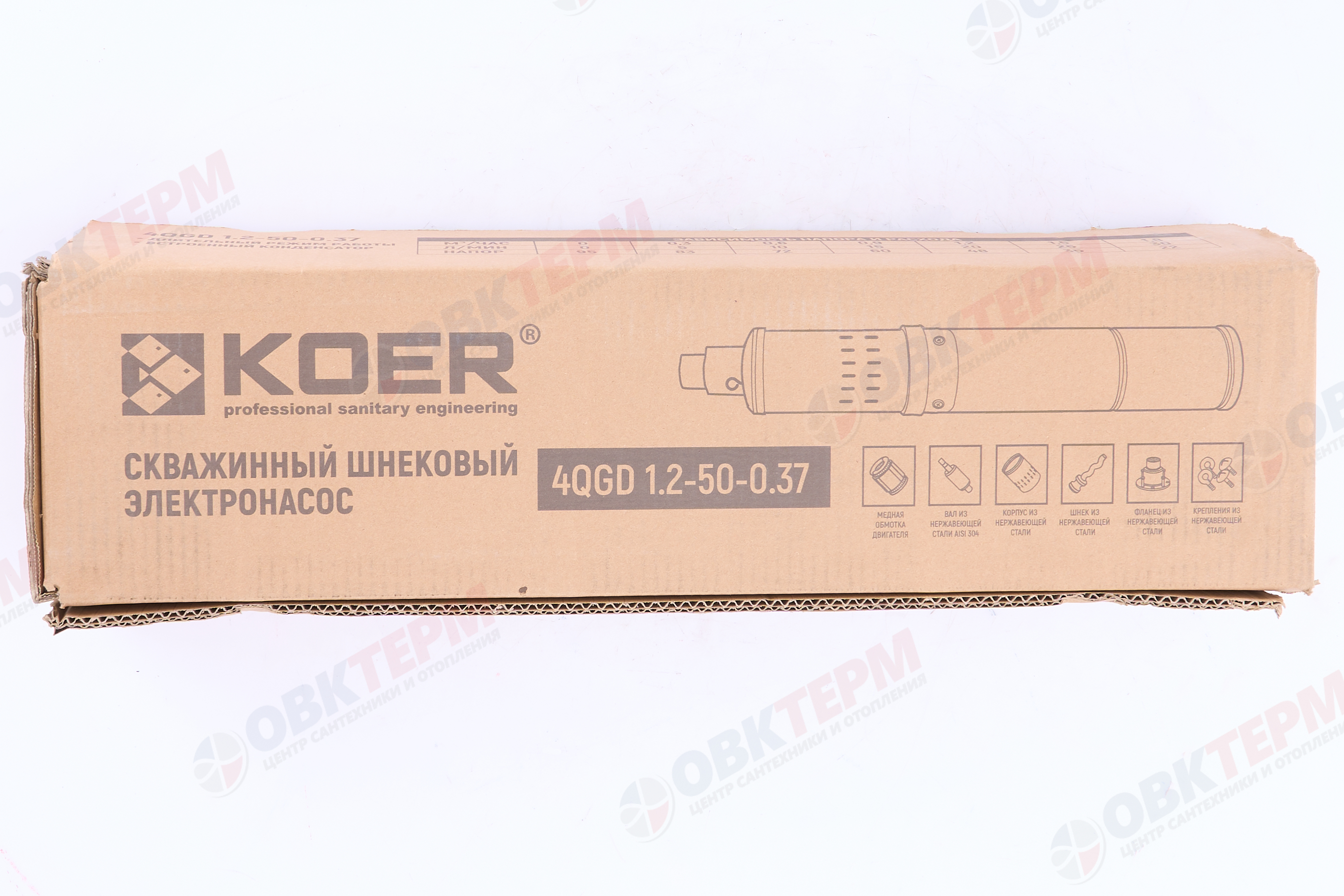 Насос погружной шнековый   4QGD    1.2-50/0.37  KOER (0,37кВт/30л.м./95м/10м кабеля) - миниатюра №8