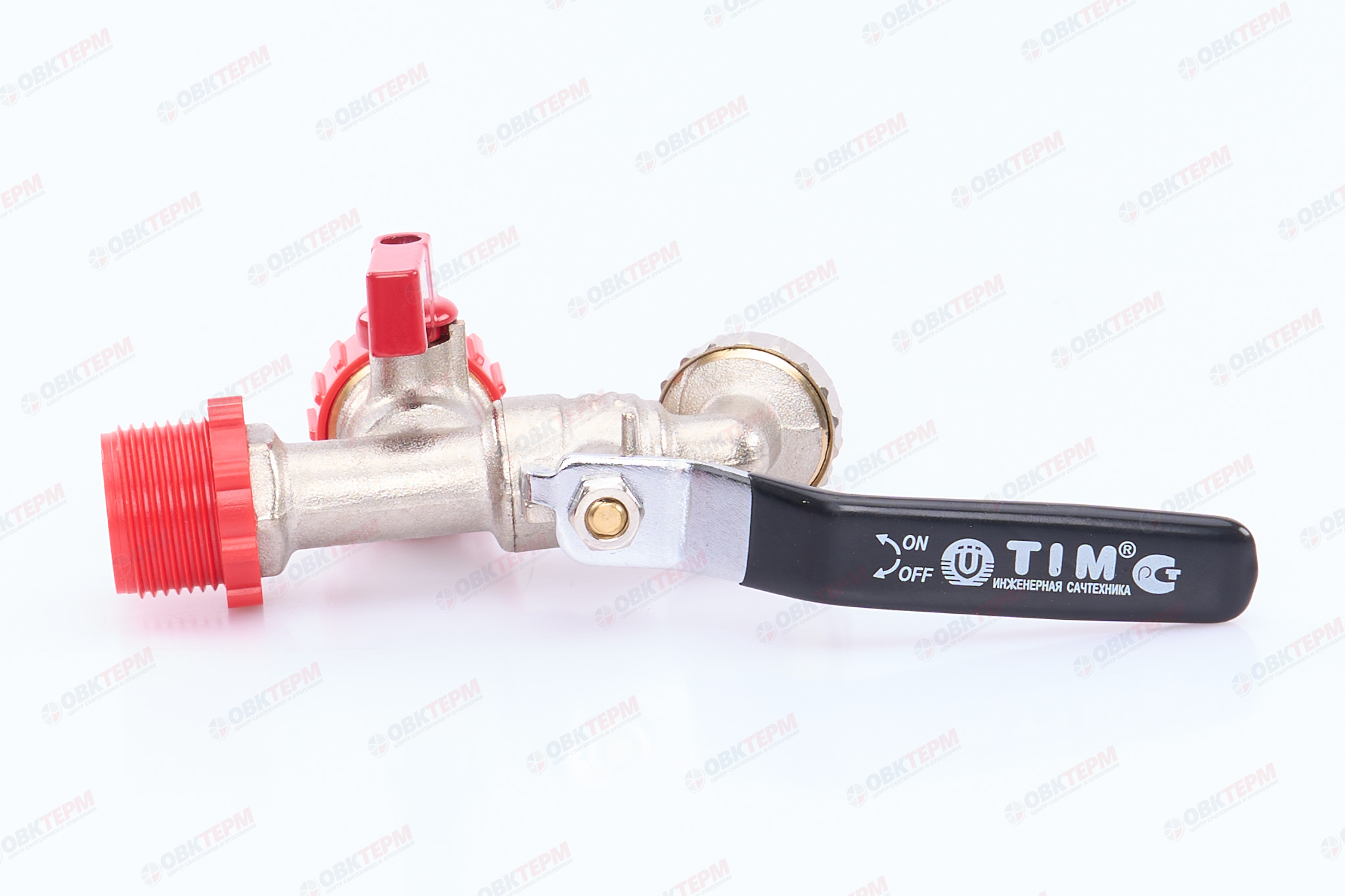 Кран  поливочный TIM со штуцером с двумя кранами 1/2   (8шт/64ящ) - Изображение №5