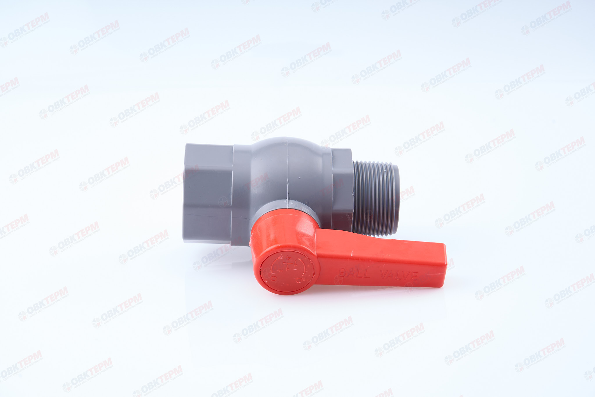 Кран  шаровый пластиковый   1 1/4"  ВН (серый)  PLAMIX  (50шт) - Изображение №2