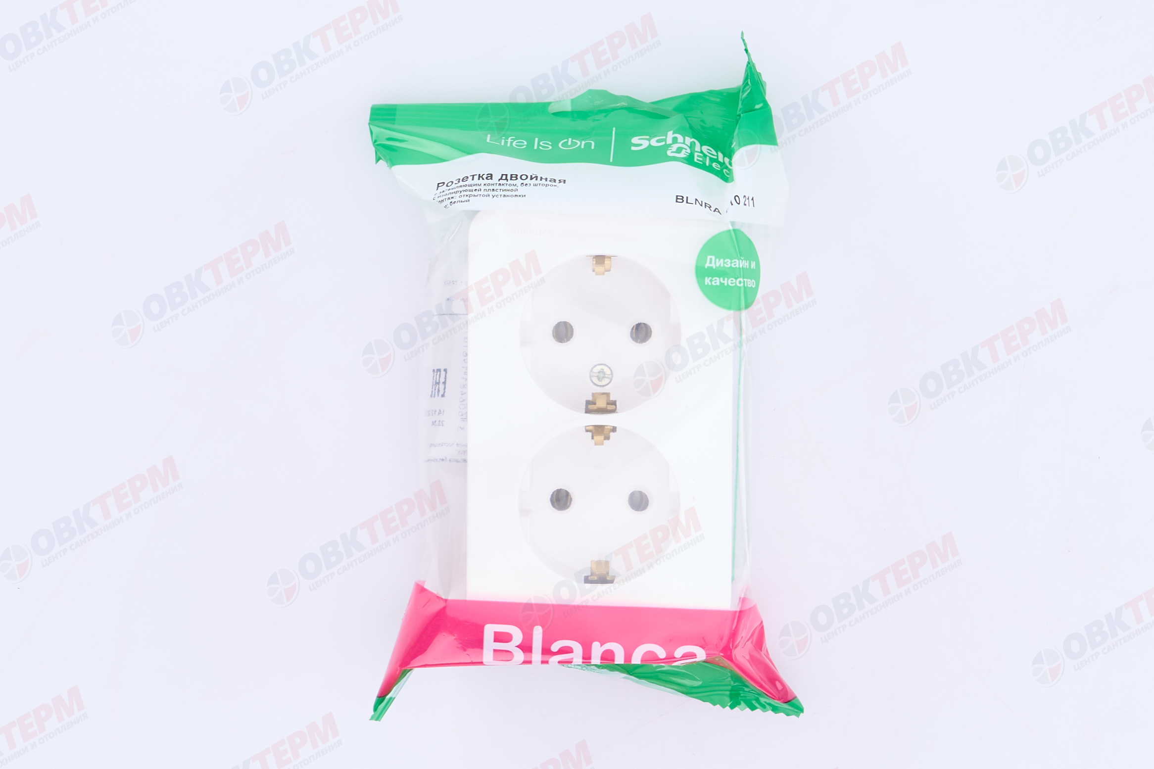 Розетка 2-местная с/з 16А IP20 без защ. шторок с изолир. пластиной белый Blanca Systeme Electriс - миниатюра №10