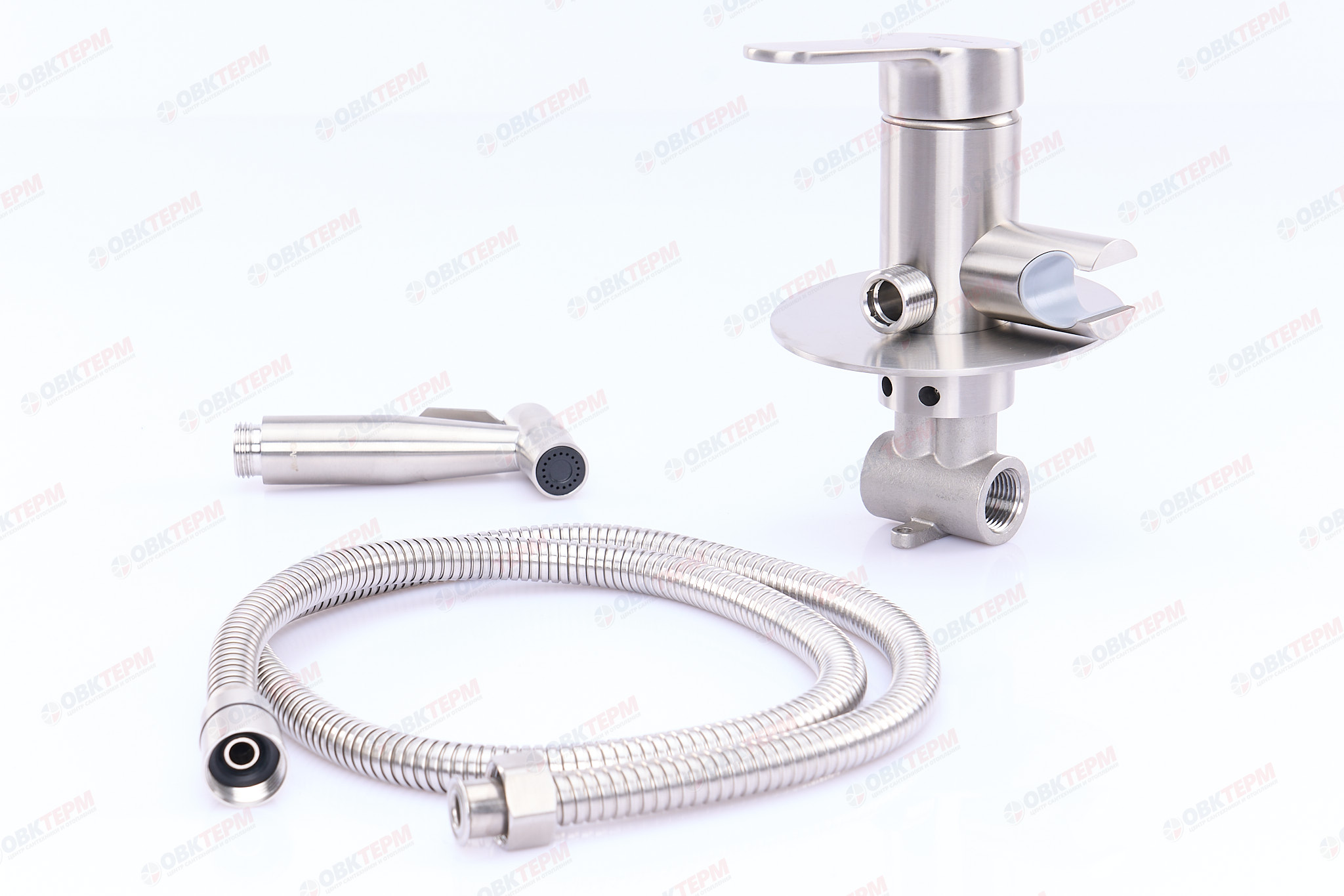 Смеситель с гигиеническим душем GAPPO G7299-30 нерж сталь /сатин - Изображение №5