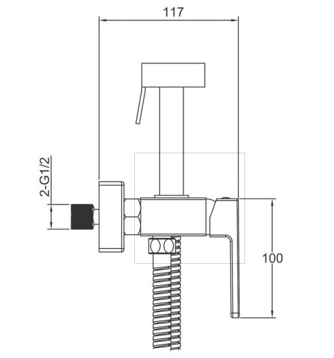 Смеситель с гигиеническим душем GAPPO G2017-6 латунь /черный - Изображение №2