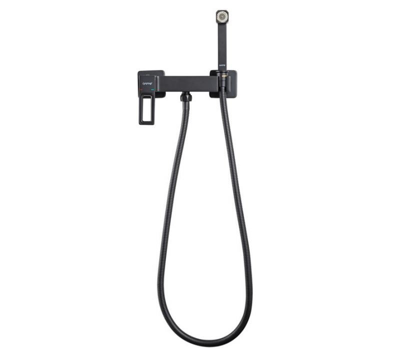 Смеситель с гигиеническим душем GAPPO G2017-6 латунь /черный - Изображение №1