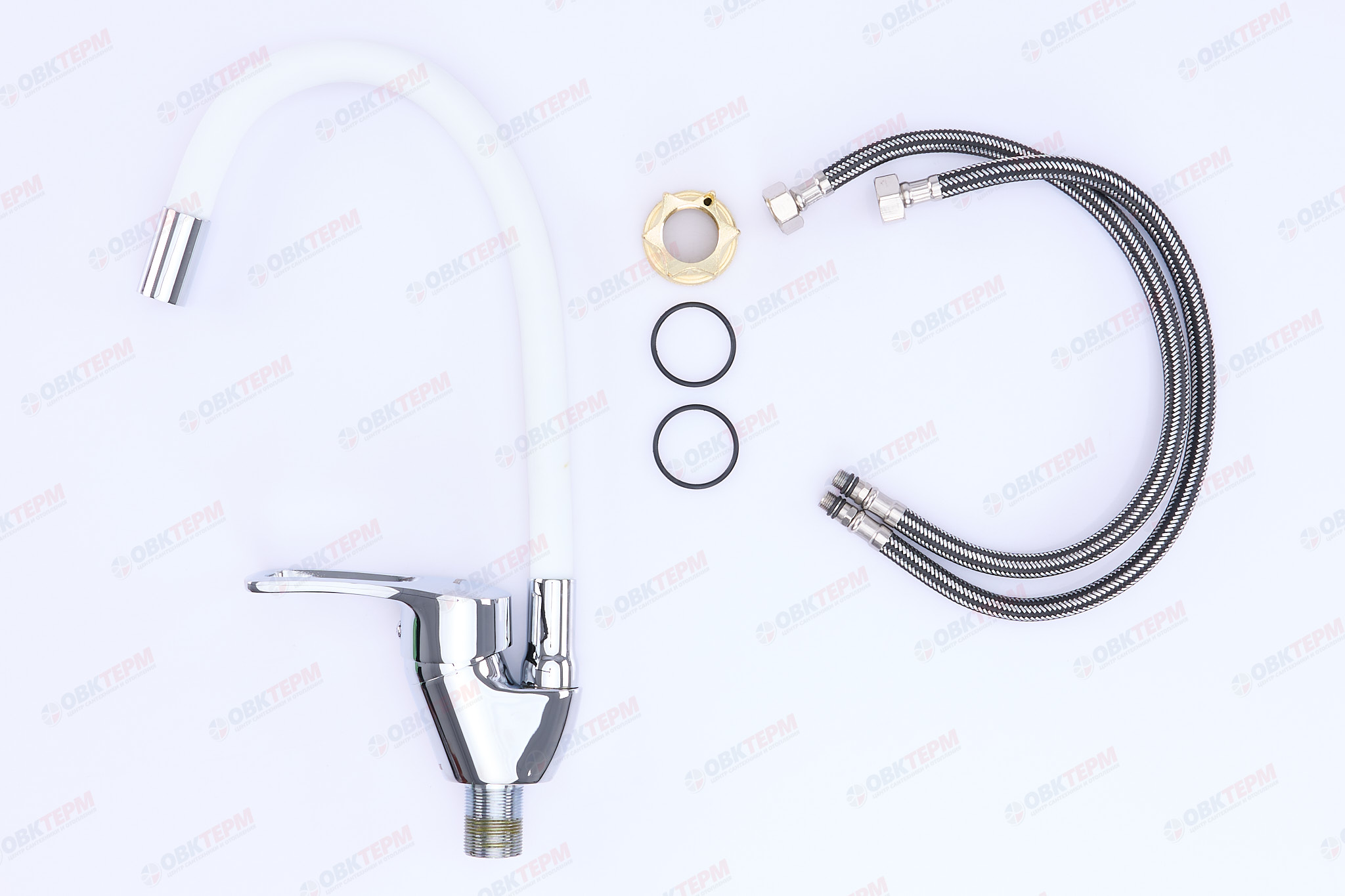 Смеситель д/кухни AKSA FAM-04-01-REFL.WHITE Ø40 WHITE  (10 шт/ящ) - Изображение №3