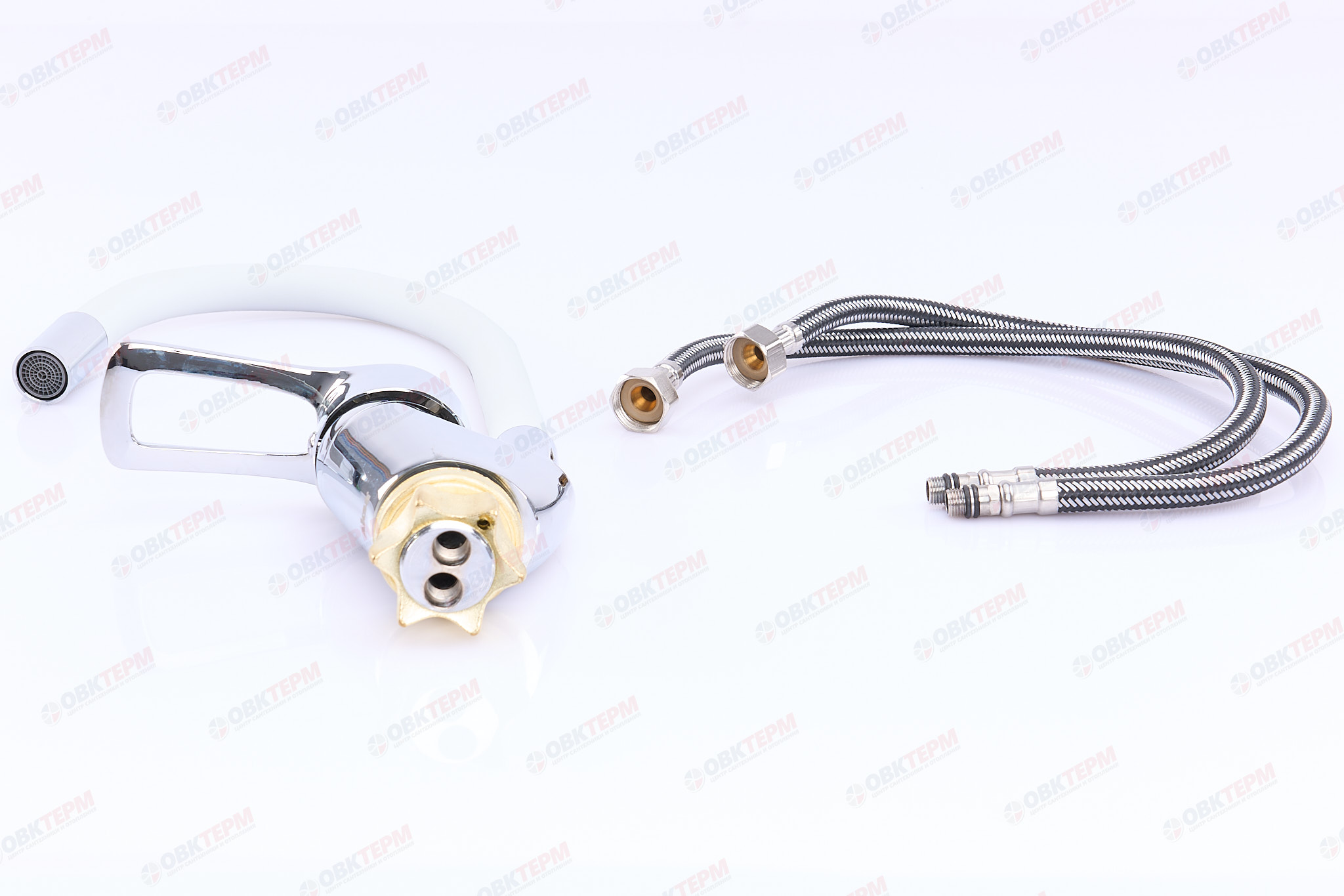 Смеситель д/кухни AKSA FAM-04-01-REFL.WHITE Ø40 WHITE  (10 шт/ящ) - Изображение №4