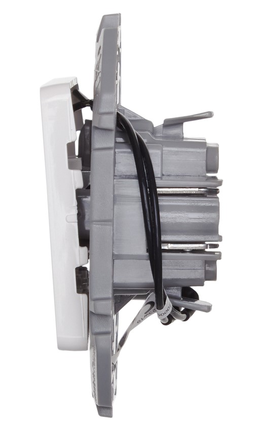 Выключатель 1-клавишный механизм с подсветкой Белый 10АХ 10А IP20 IEK Inspiria (Legrand) - Изображение №3