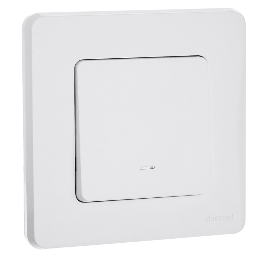 Выключатель 1-клавишный механизм с подсветкой Белый 10АХ 10А IP20 IEK Inspiria (Legrand) - Изображение №4