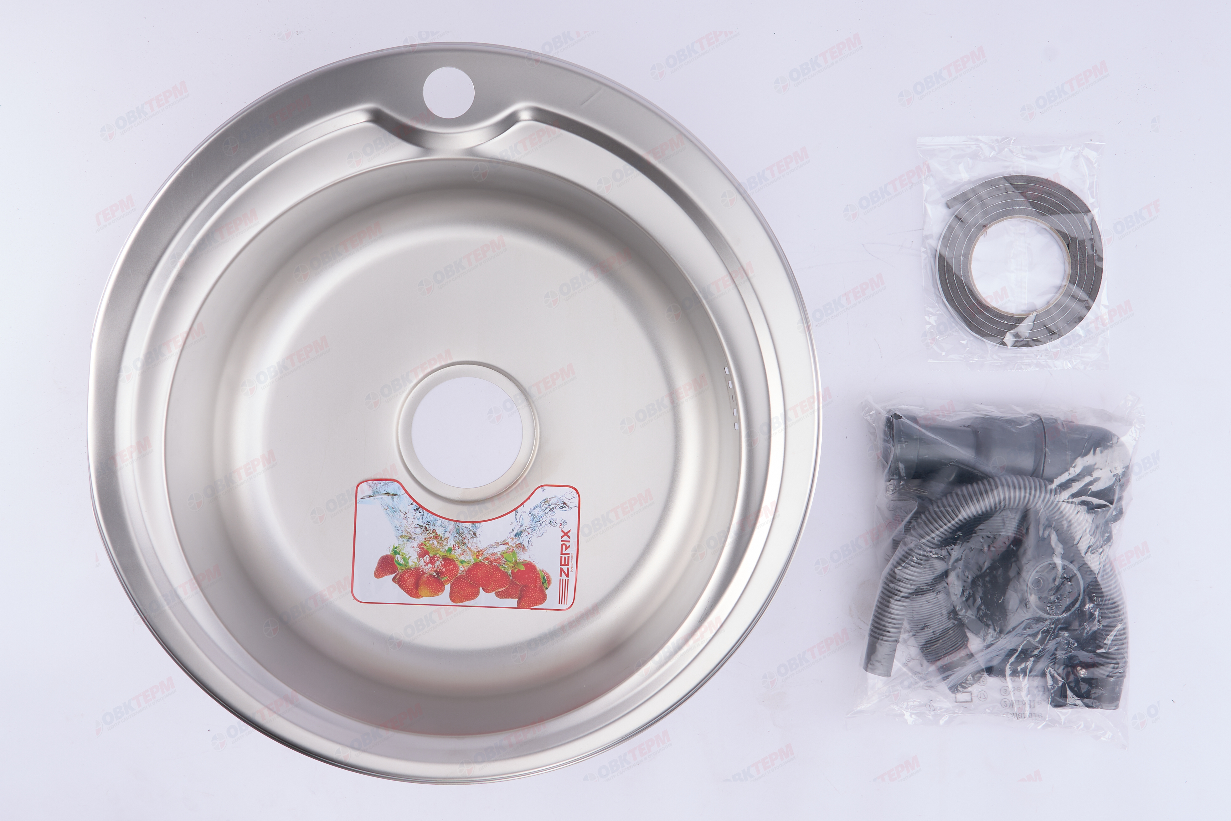 ZERIX мойка Z510-06-170E (SATIN) ВРЕЗНАЯ /сифон (10шт/ящ) - миниатюра №7