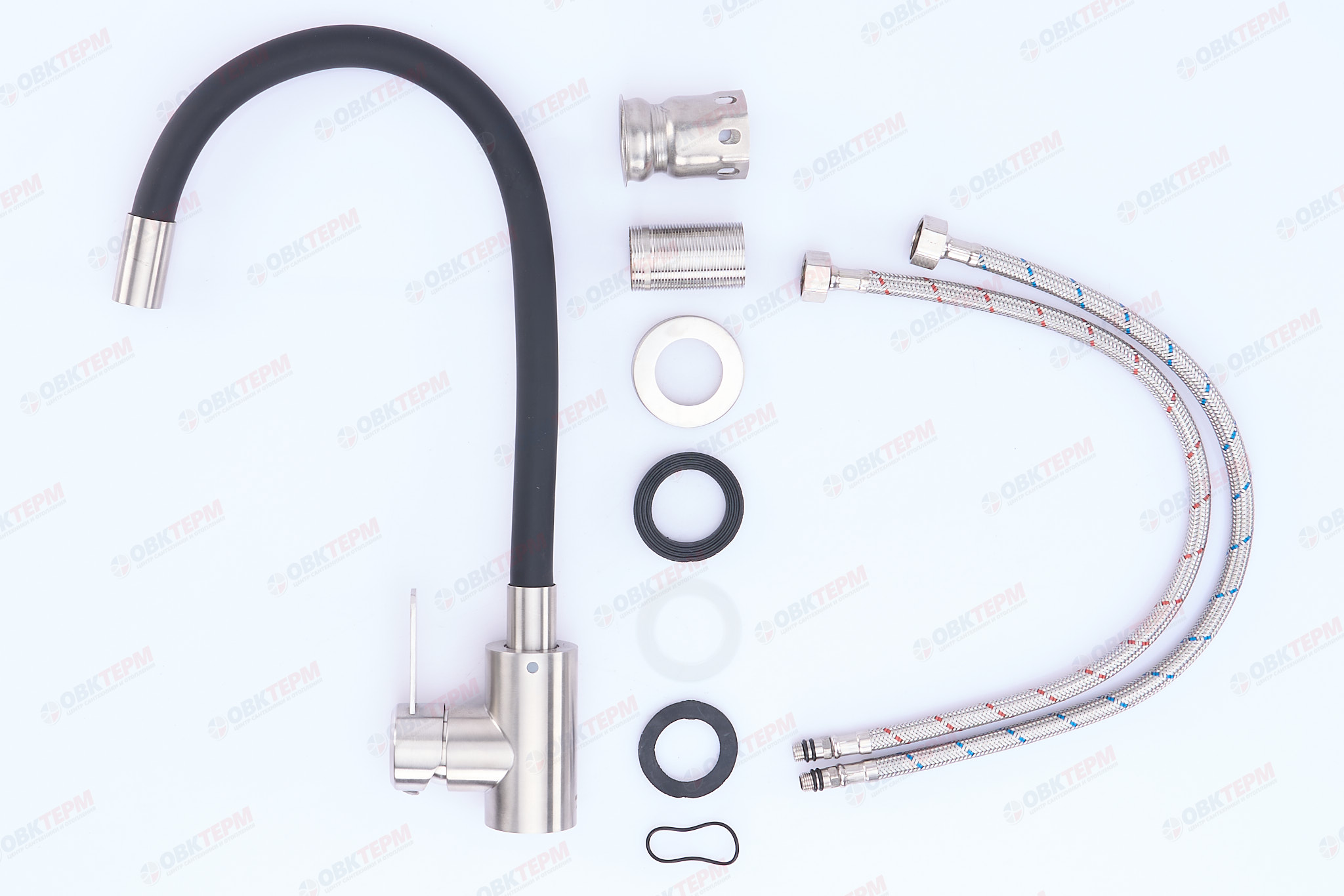 Смеситель д/кухни нерж/сталь REFLECTOR MIXXUS FAN-011 (ЧЕРНЫЙ)  Ø40 (20 шт/ящ) - миниатюра №3