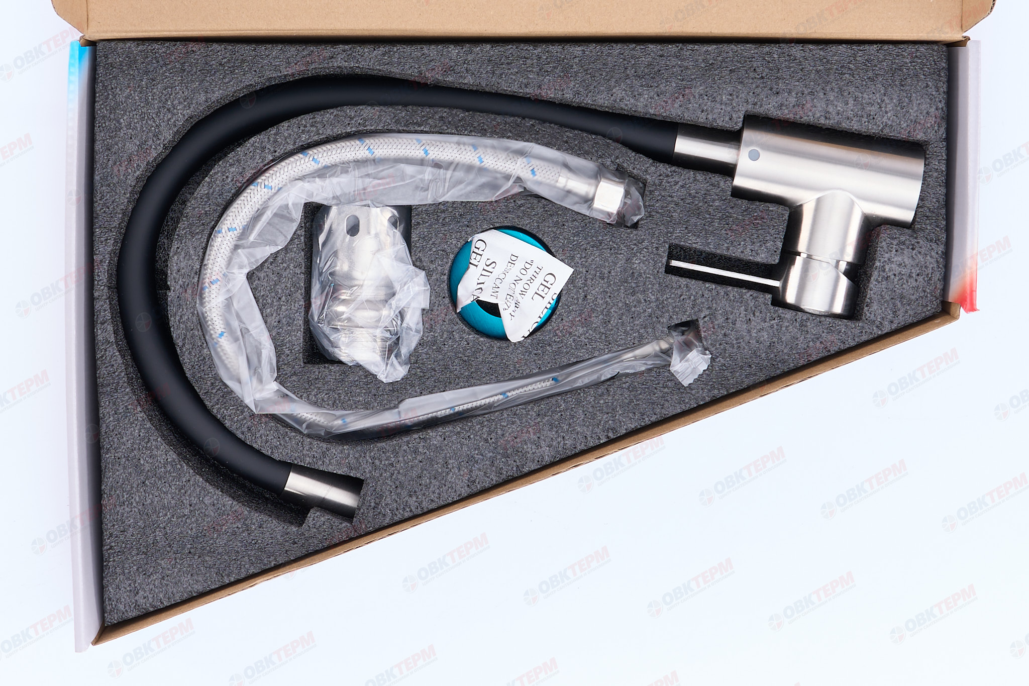 Смеситель д/кухни нерж/сталь REFLECTOR MIXXUS FAN-011 (ЧЕРНЫЙ)  Ø40 (20 шт/ящ) - миниатюра №5