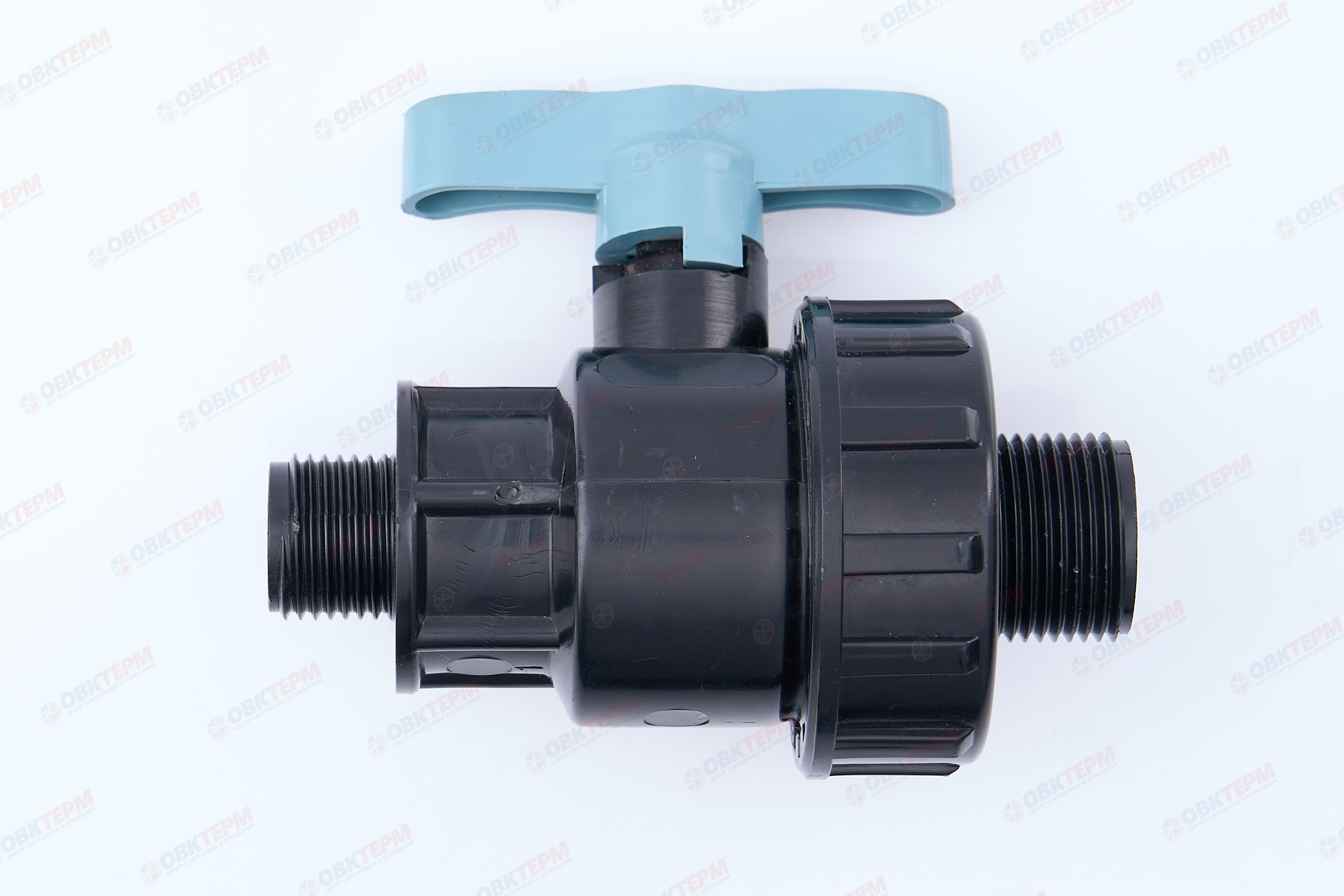 Кран шаровый      1/2"н  *  3/4"н   (разборные)       ПНД  ИТАЛ   (/12шт) - Изображение №1