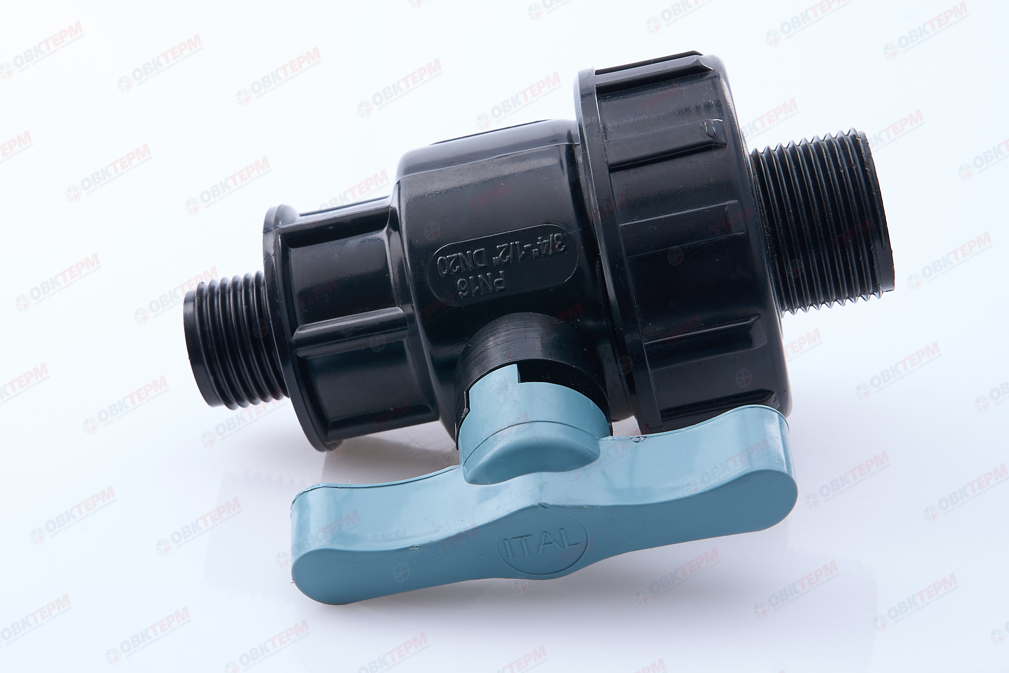 Кран шаровый      1/2"н  *  3/4"н   (разборные)       ПНД  ИТАЛ   (/12шт) - Изображение №5