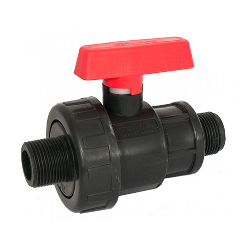 Кран шаровый      1/2"н  *  3/4"н   (разборные)       ПНД  ИТАЛ   (/12шт) - Изображение №2