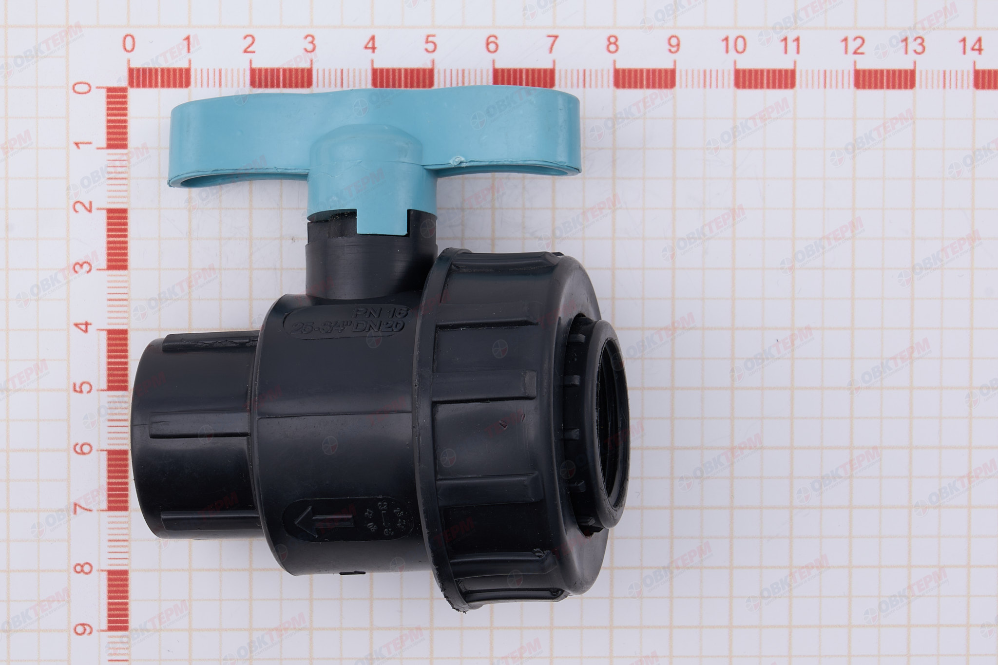 Кран шаровый      3/4"в  *  3/4"в   (разборные)      ПНД  ИТАЛ   (168/12шт) - миниатюра №7