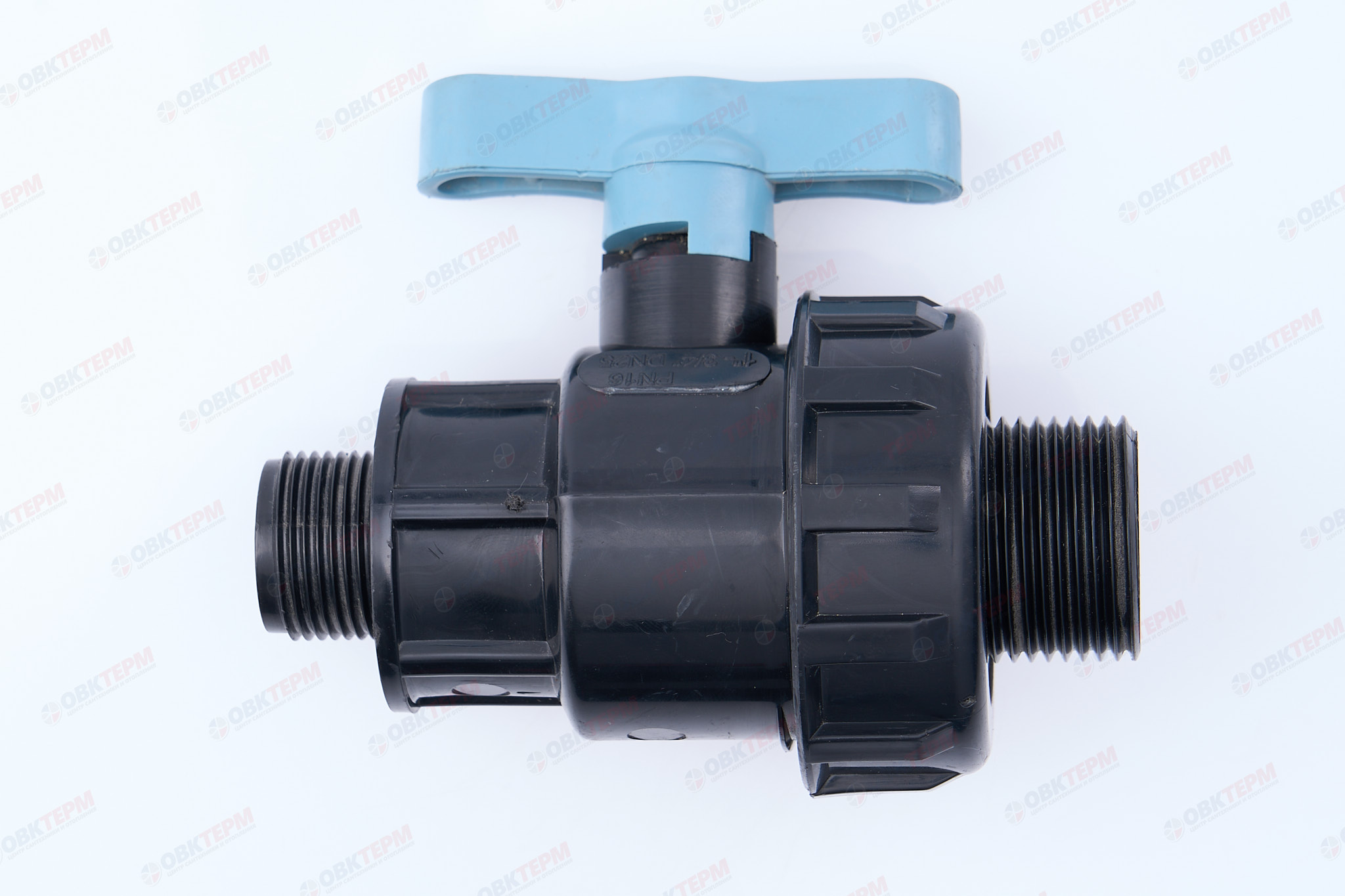 Кран шаровый      3/4"н  * 1"н   (разборные)       ПНД  ИТАЛ   (/10шт) - Изображение №1