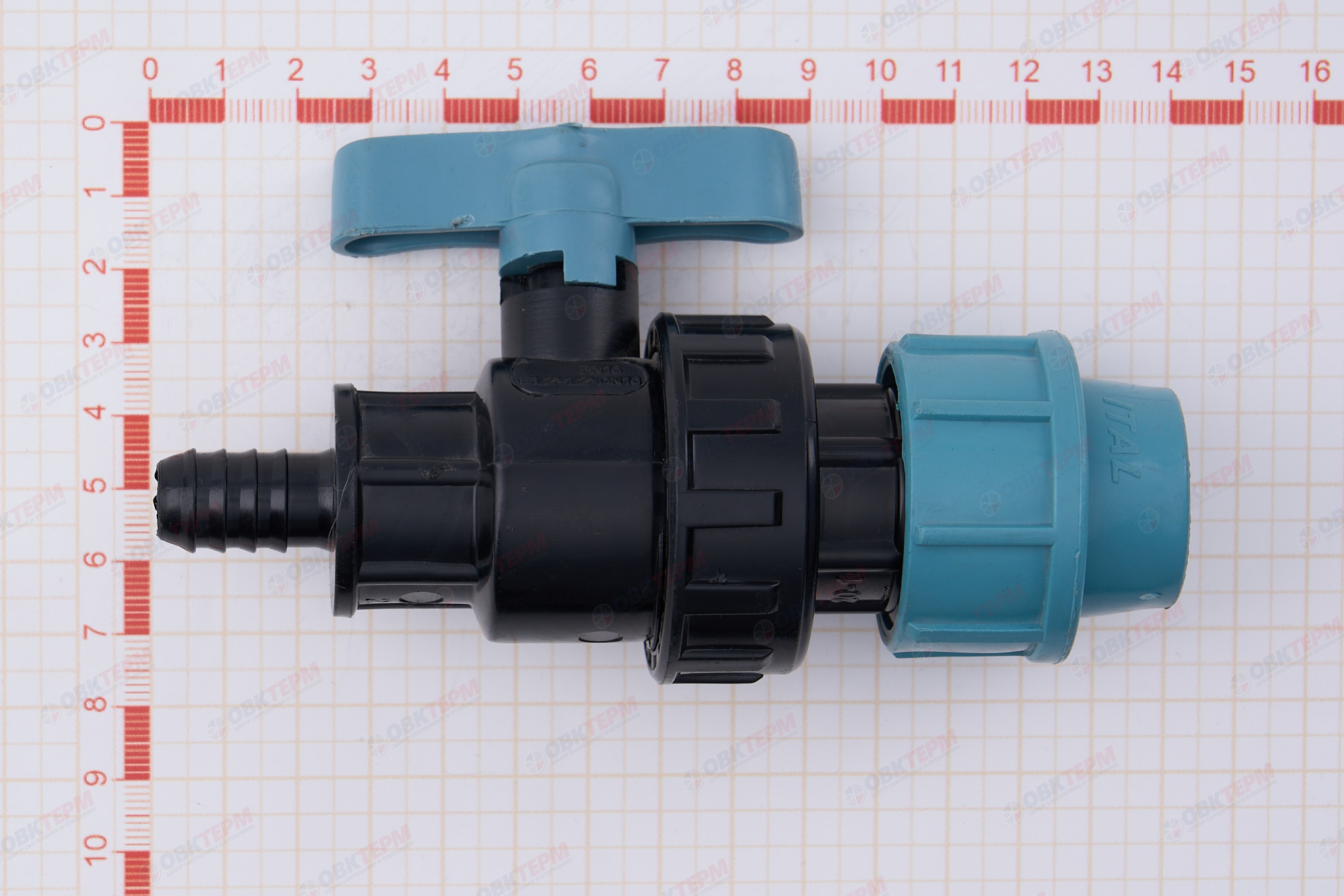 Кран шаровый со штуцером      20  *    1/2"       ПНД  ИТАЛ   (160/16шт) - миниатюра №7