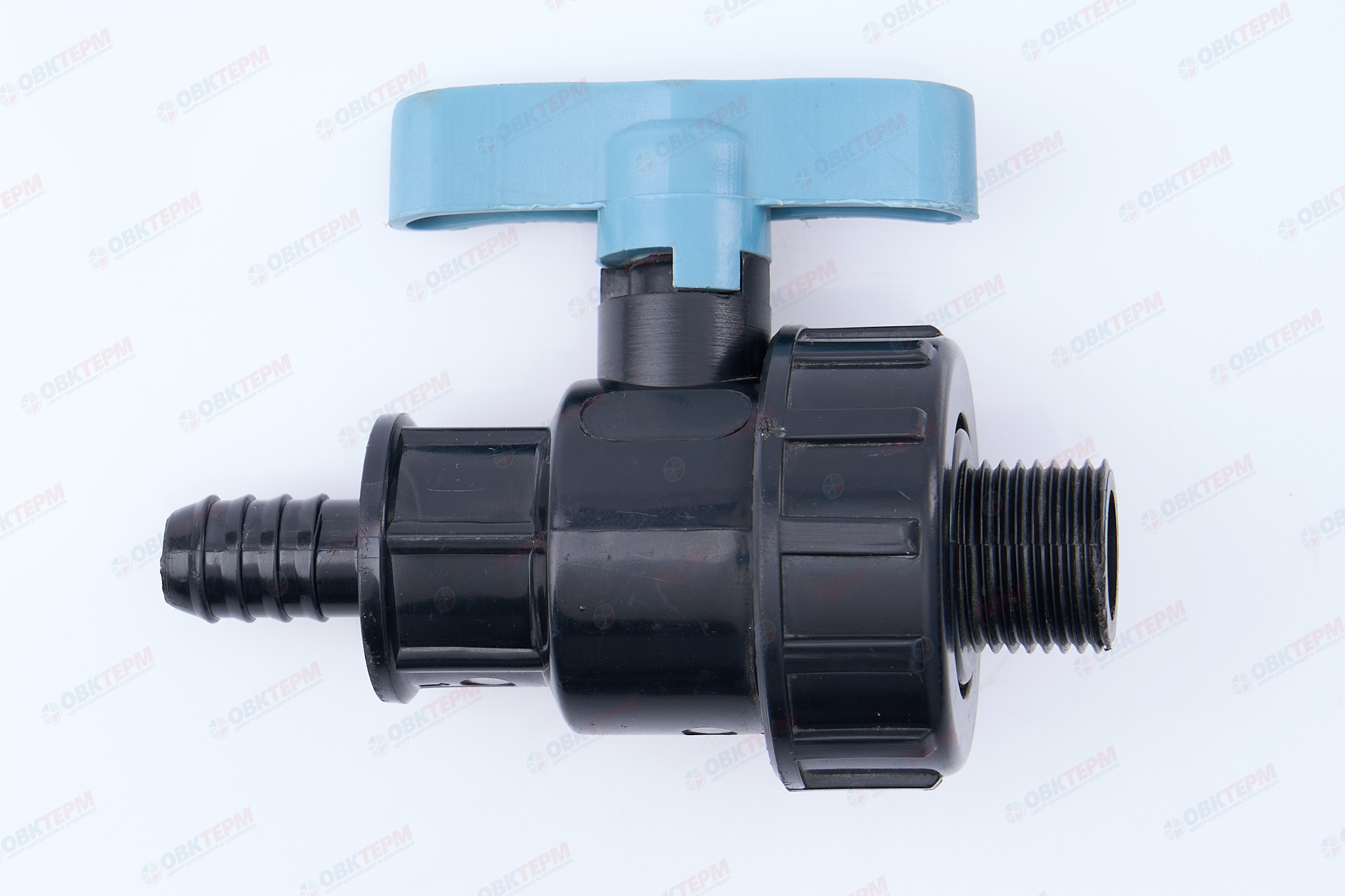 Кран шаровый со штуцером     1/2"  *    1/2"н       ПНД  ИТАЛ   (220/22шт) - Изображение №1