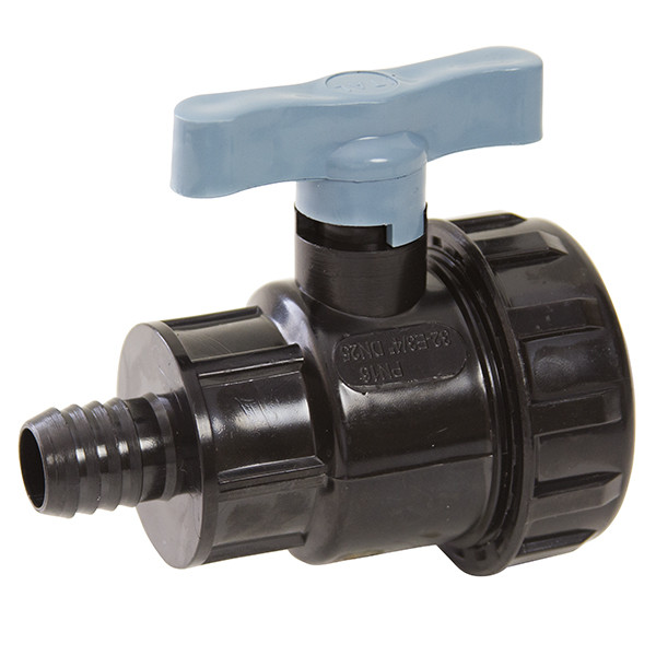 Кран шаровый со штуцером     3/4"  *    3/4"в       ПНД  ИТАЛ   (168/12шт) - миниатюра №2