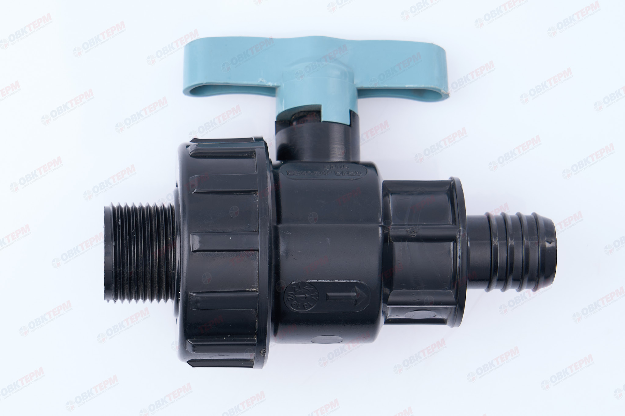 Кран шаровый со штуцером     3/4"  *    3/4"н       ПНД  ИТАЛ   (168/12шт) - миниатюра №3