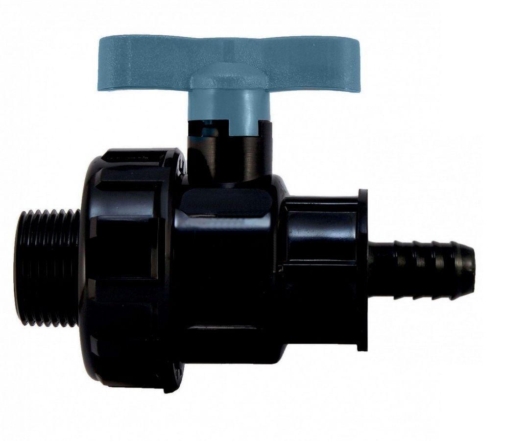 Кран шаровый со штуцером     3/4"  *    3/4"н       ПНД  ИТАЛ   (168/12шт) - миниатюра №2