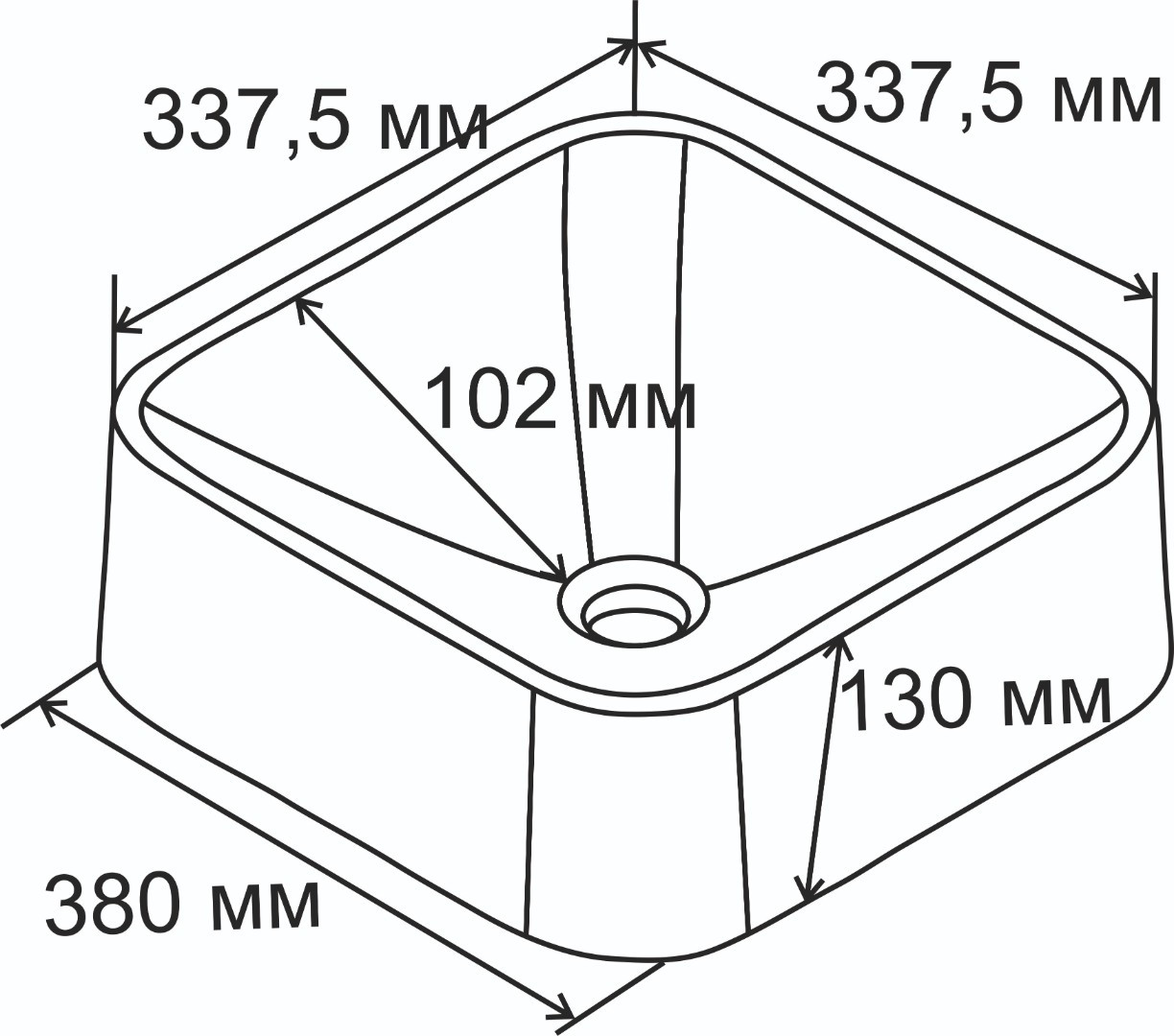 Умывальник FORMASTONE Квадро 35 G650 белый арктик - Изображение №2