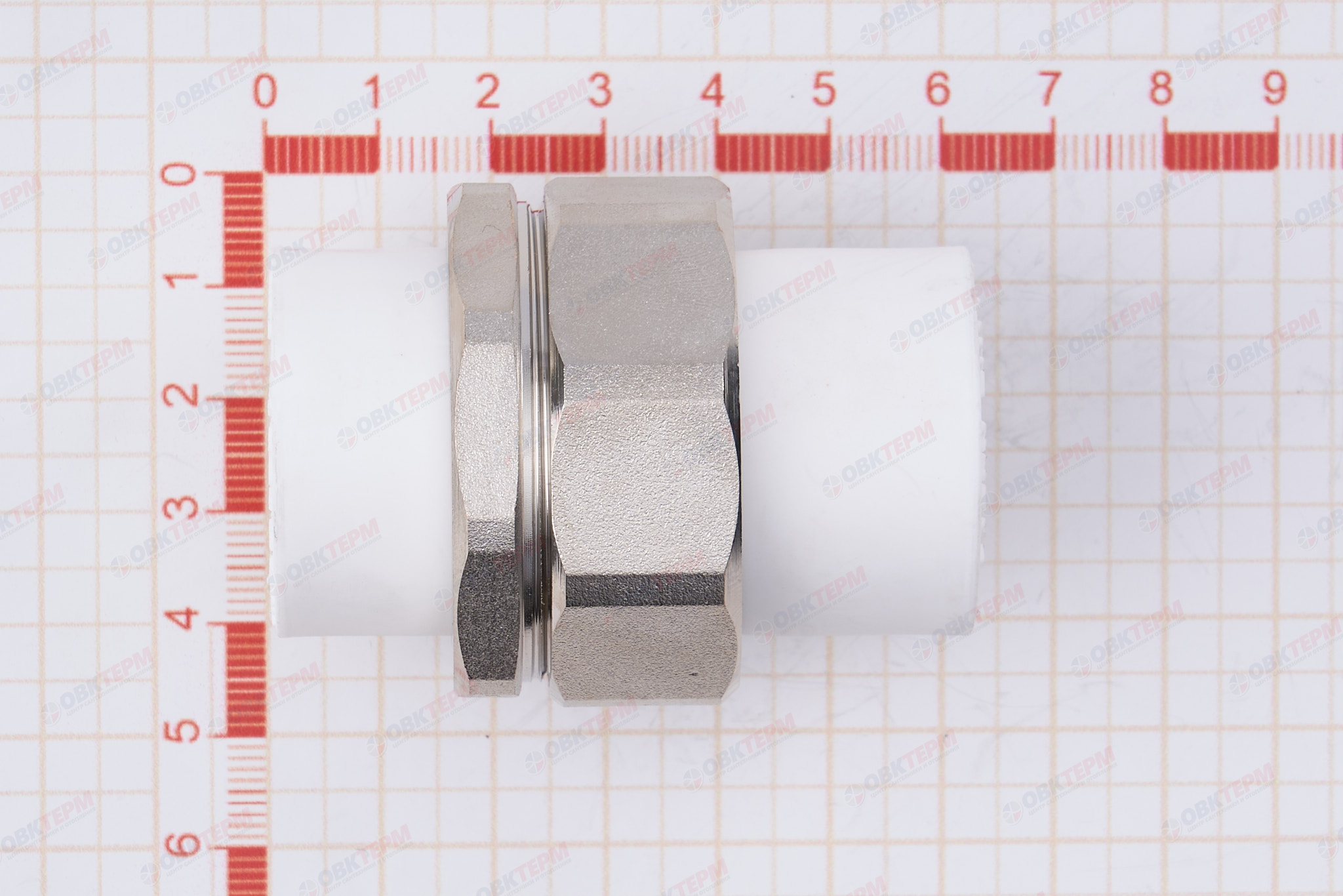 Разборное  соединение 25  труба-труба ВВ   (белый)   (80/5)  (TIM) - миниатюра №6