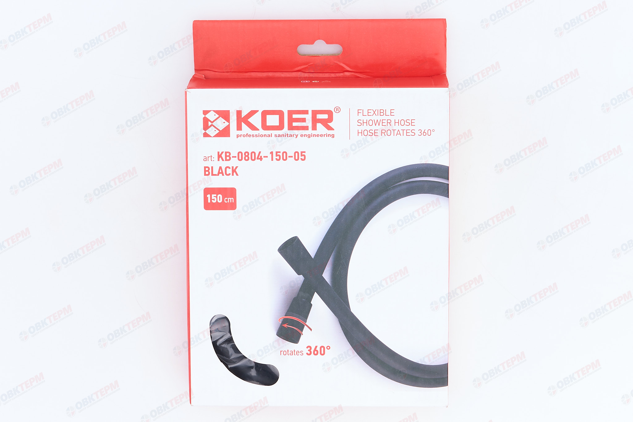 Шланг д/душа KOER KB-0804-150-05 силиконовый 150 см * (Цвет черный) (30 шт/ящ) - миниатюра №3