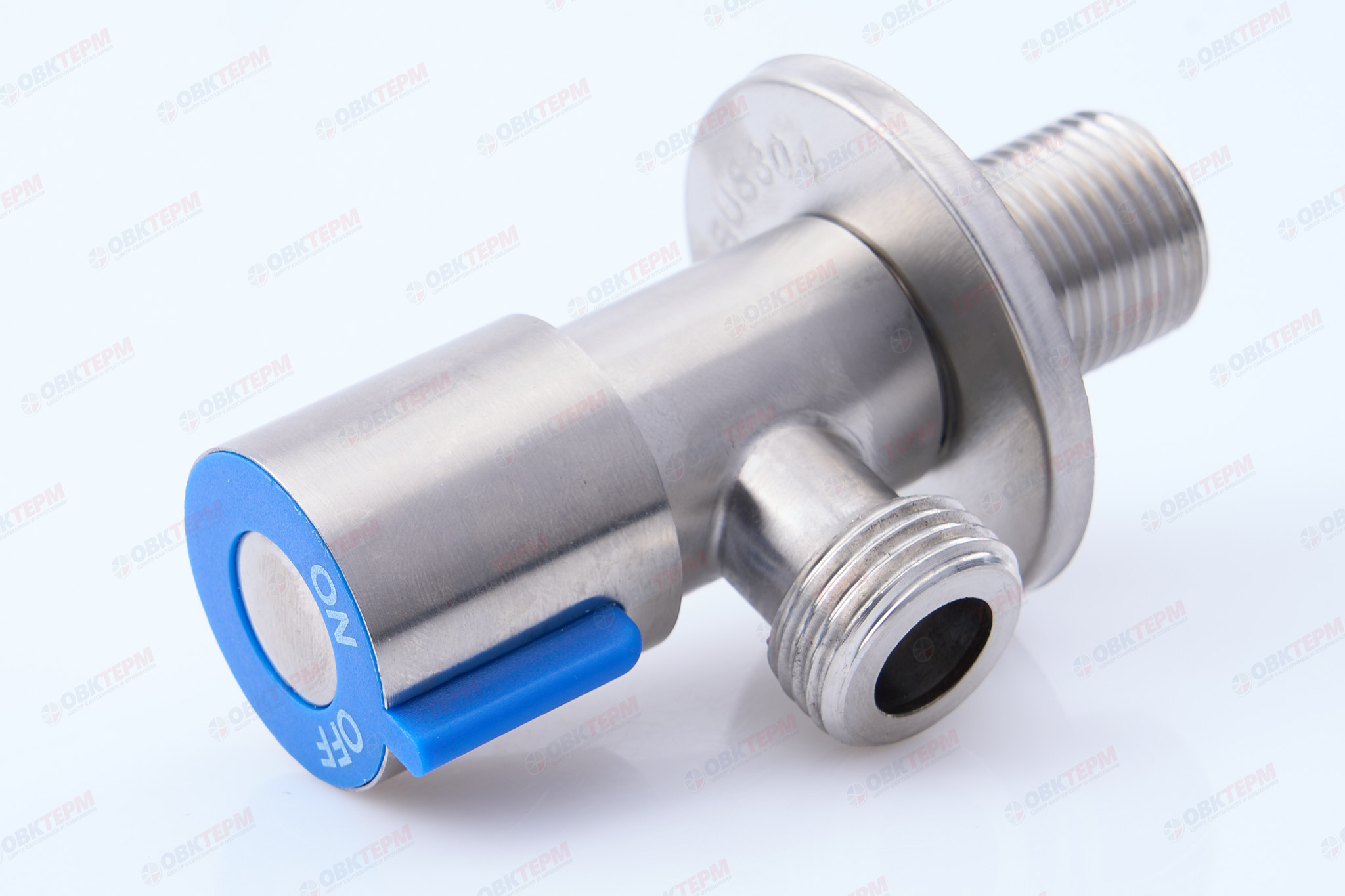 MIXXUS / CHAMPION VAL-01 Кран для подкл. сантехприб. НЕРЖ (синий) 1/2"*1/2" (100 шт/ящ) - Изображение №1