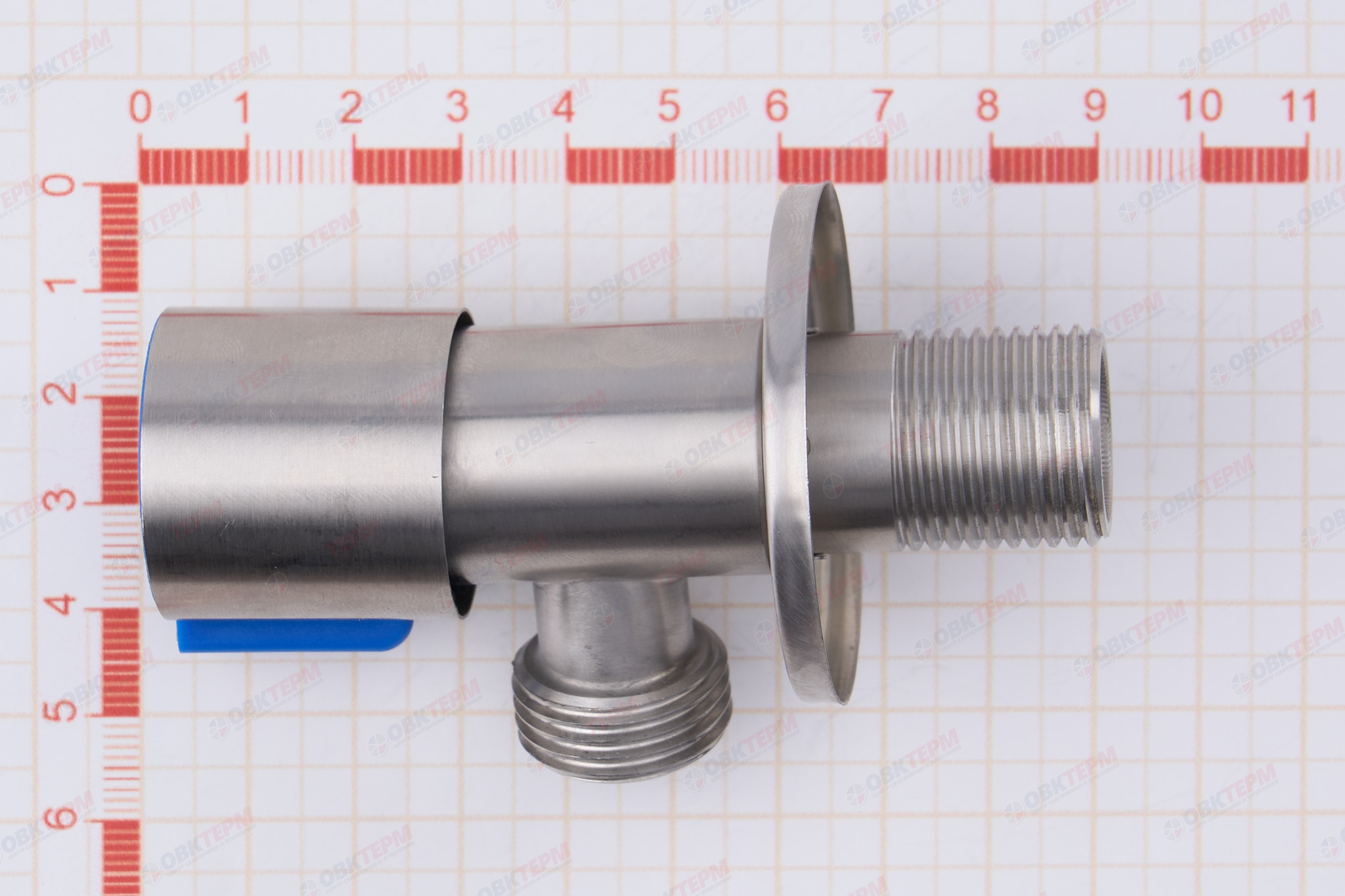 MIXXUS / CHAMPION VAL-01 Кран для подкл. сантехприб. НЕРЖ (синий) 1/2"*1/2" (100 шт/ящ) - миниатюра №6