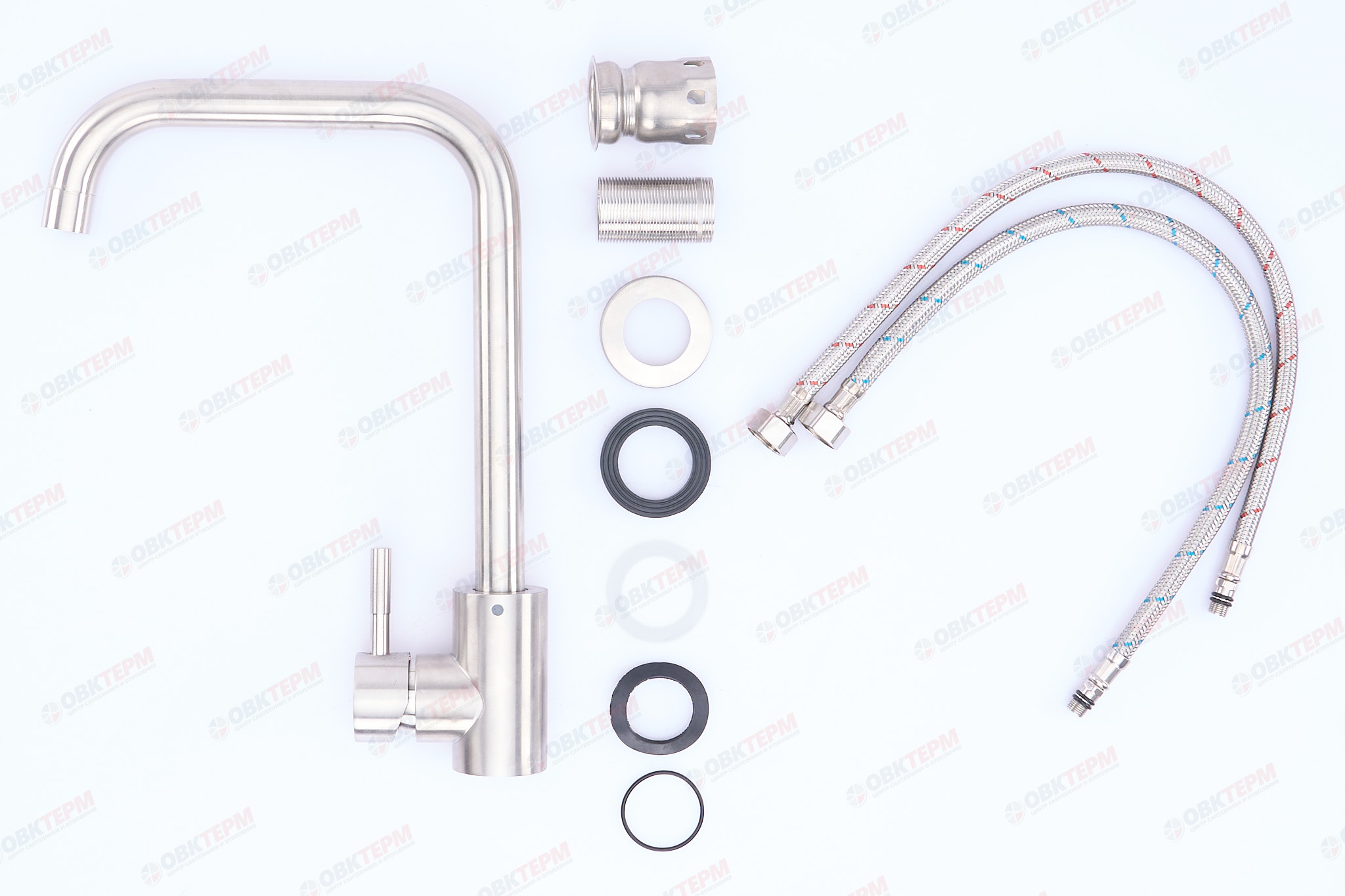 Смеситель д/кухни нерж/сталь ZERIX LUX-011-G  10 шт/ящ - миниатюра №3