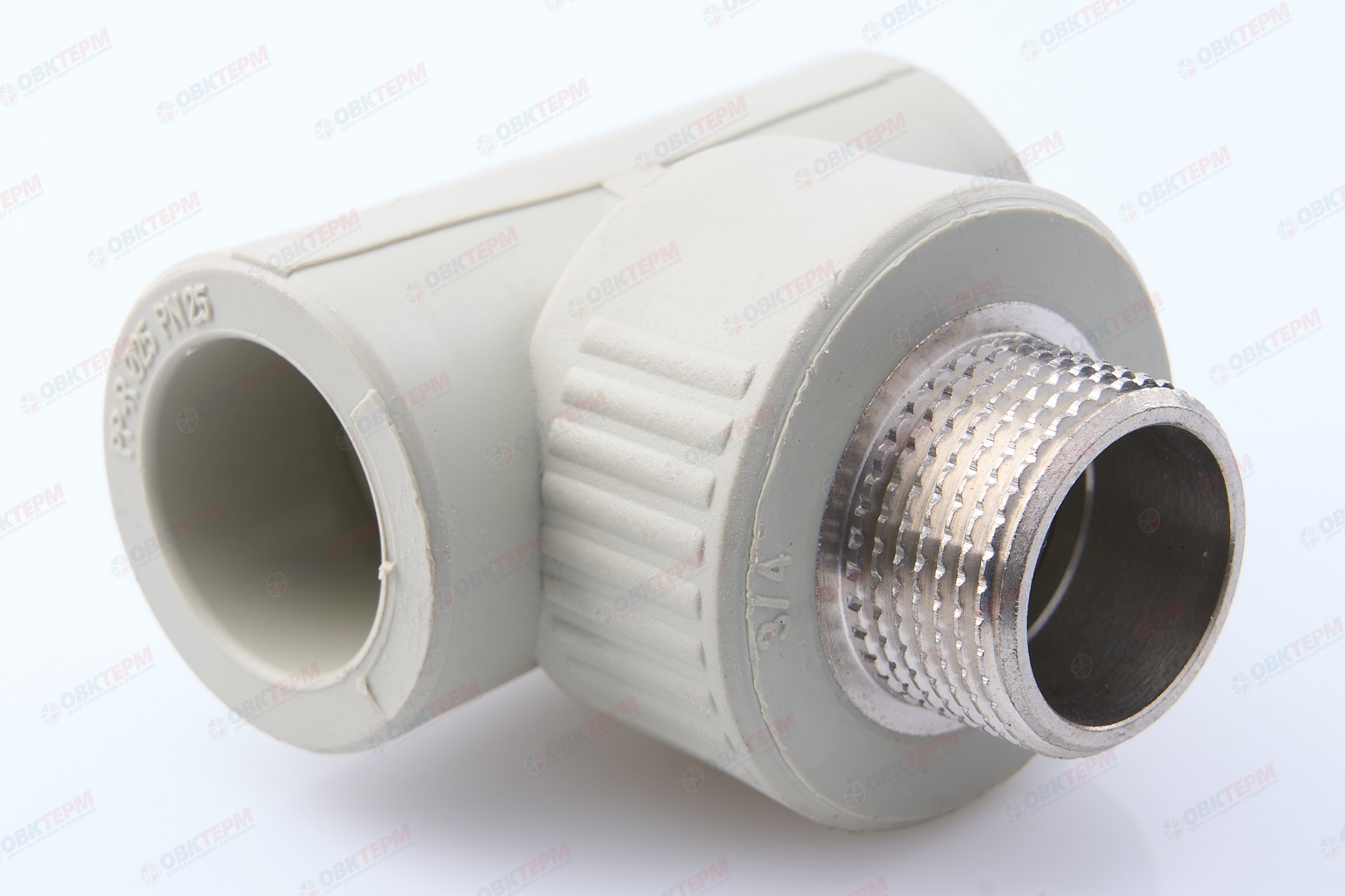 Тройник с МРН 25 * 3/4" * 25     (PP-R СЕРЫЙ  РОССИЯ)       120шт - Изображение №1