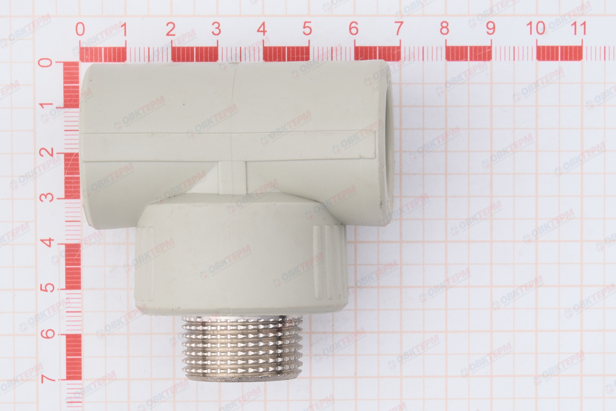 Тройник с МРН 25 * 3/4" * 25     (PP-R СЕРЫЙ  РОССИЯ)       120шт - Изображение №5