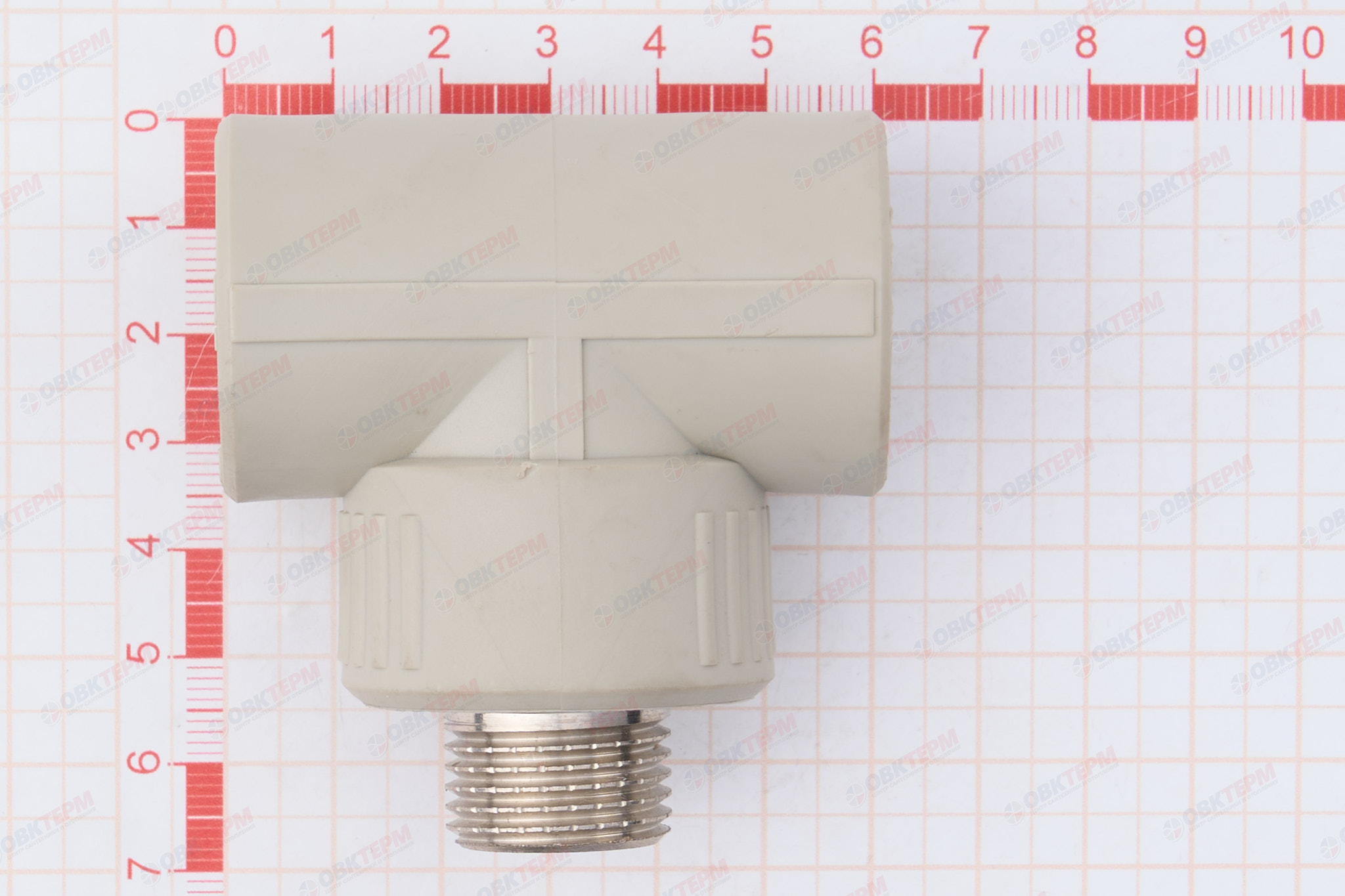 Тройник с МРН 25 * 1/2" * 25     (PP-R СЕРЫЙ  РОССИЯ)    (160/10) - Изображение №5