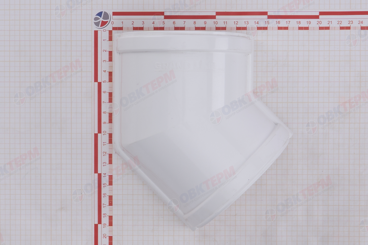 Угол желоба  135 град. Дизайн  ПВХ Grand Line белый (RAL 9003) (уп. 16шт) - миниатюра №7