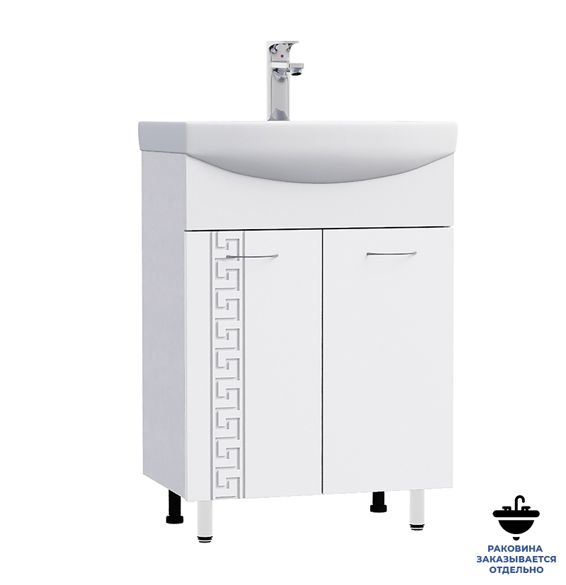 Тумба напольная  50 "Крит" Francesca белый глянец (ум. Ладога 50) - изображение №1