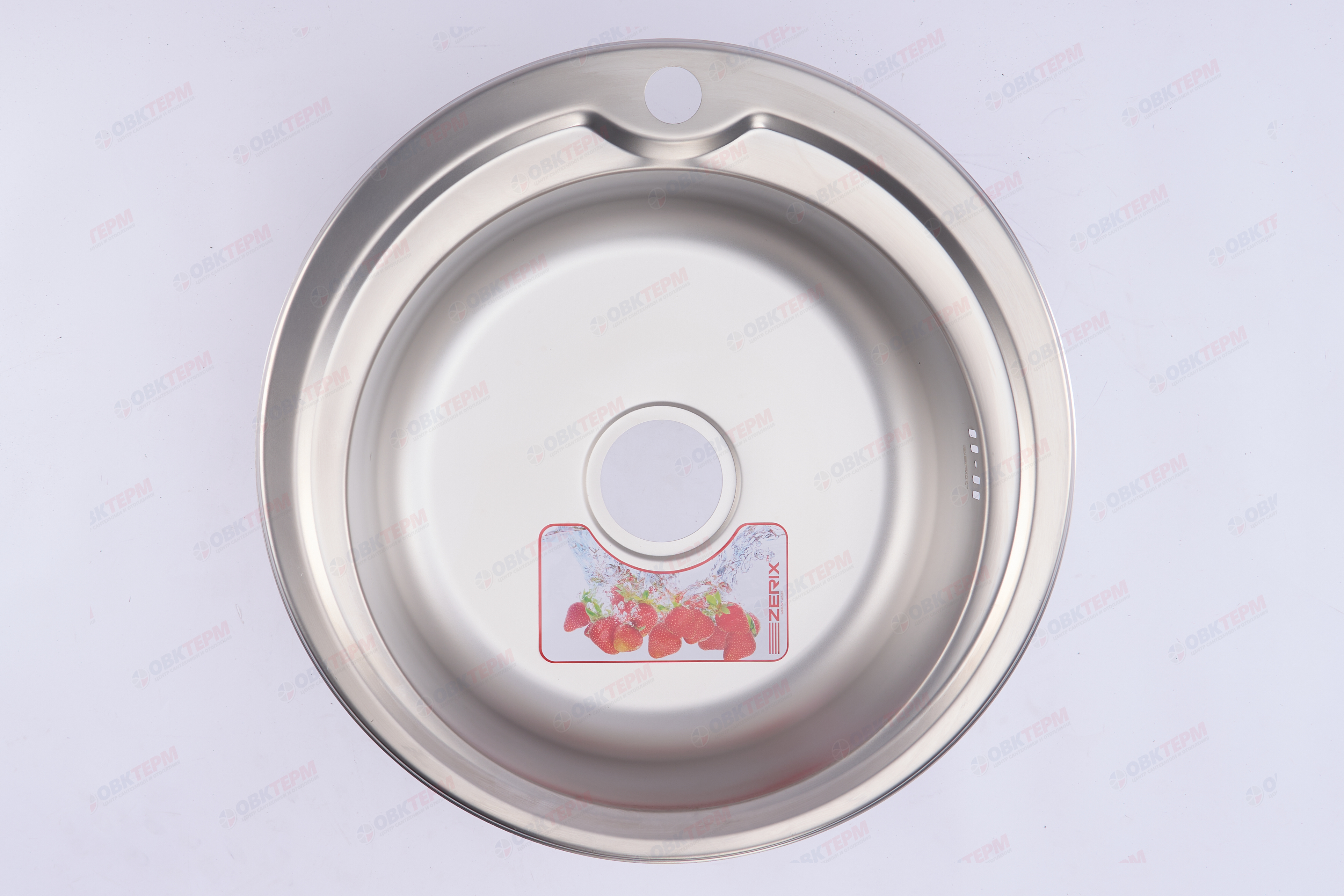 ZERIX мойка Z510-06-180E (SATIN) ВРЕЗНАЯ /сифон (10шт/ящ) - миниатюра №4