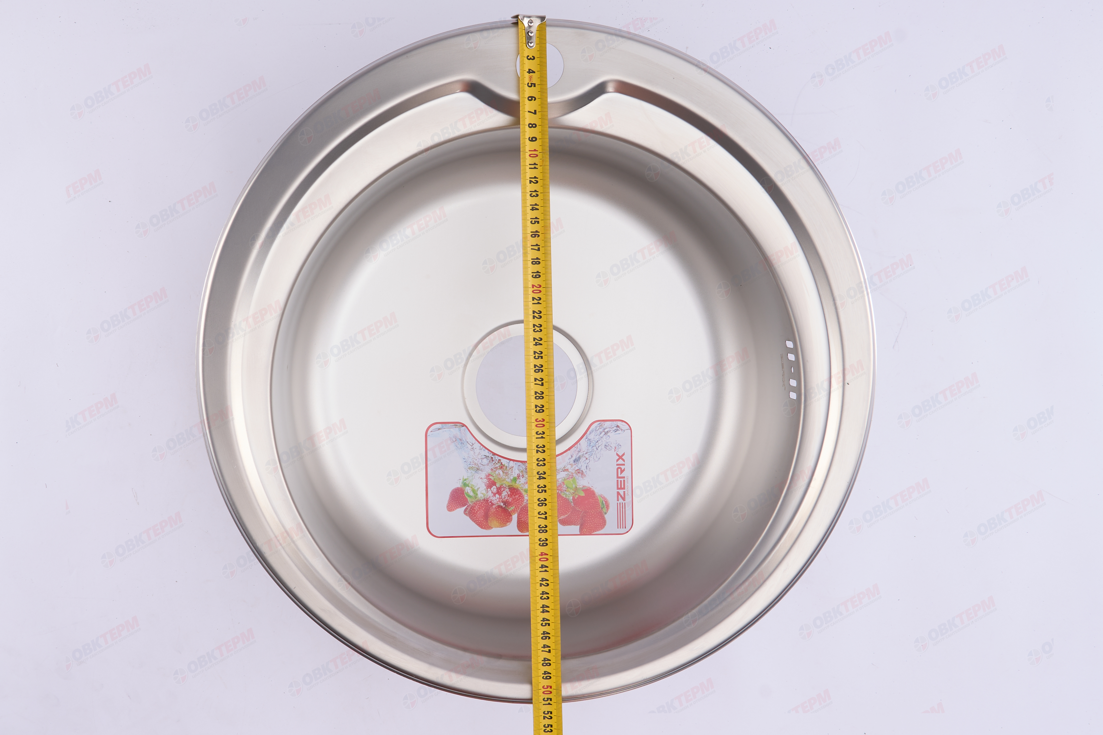 ZERIX мойка Z510-06-180E (SATIN) ВРЕЗНАЯ /сифон (10шт/ящ) - миниатюра №8