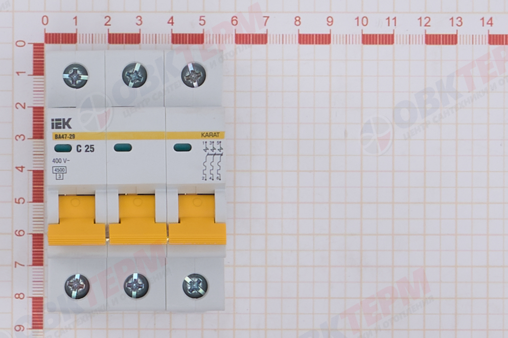 Выключатель автоматический модульный 3п C 25А 4.5кА ВА47-29 KARAT IEK - миниатюра №12